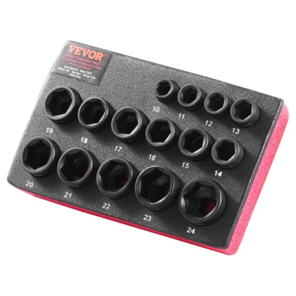VEVOR 3/8″ udarni komplet nasadaka 15 kom (metrički 10–24 mm)
