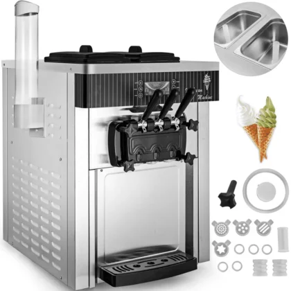 Vevor profesionalna soft serve stroj za sladoled – 18 L/h, 3 okusa