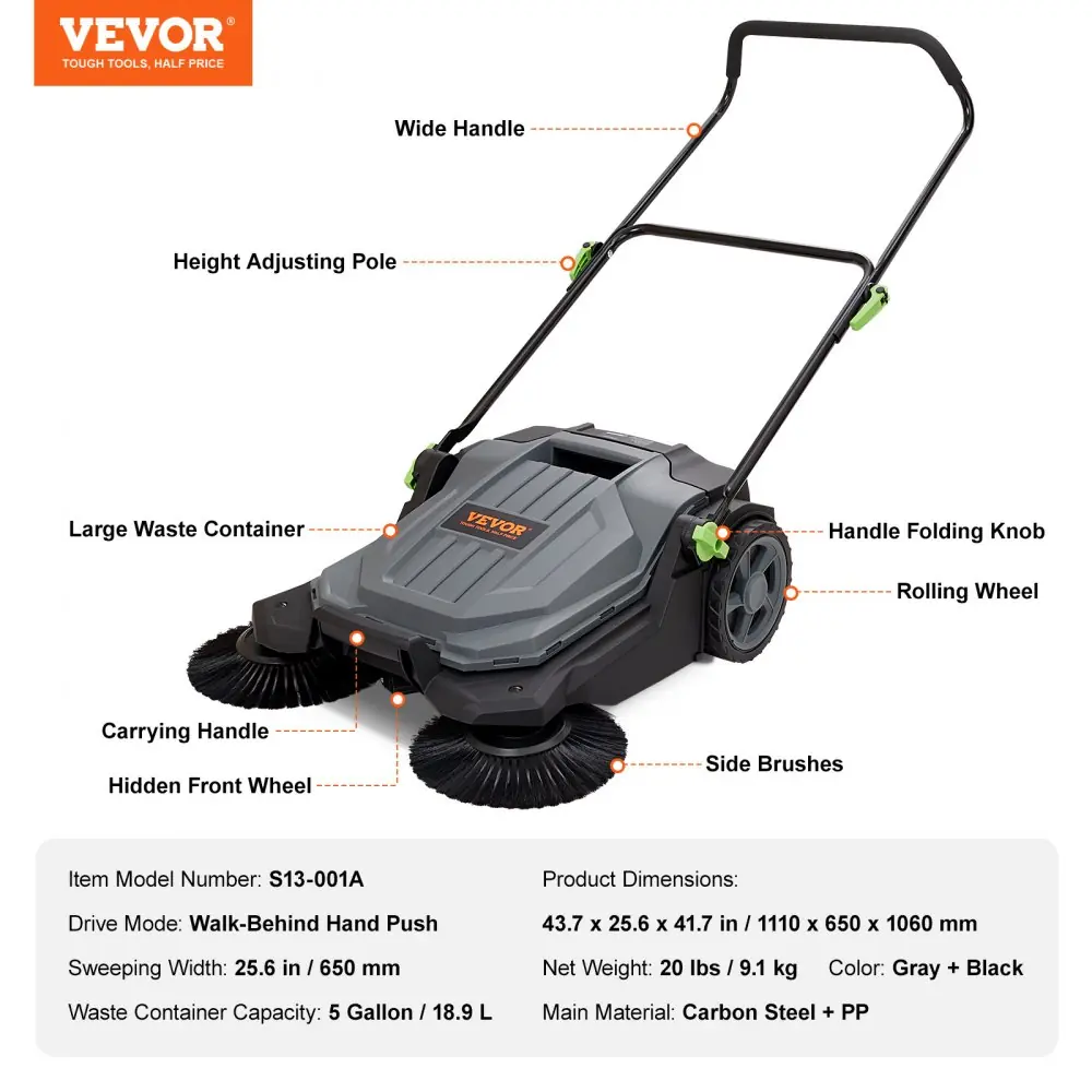 VEVOR Ručna Guralica za Čišćenje Podova 65 cm - Slika 14