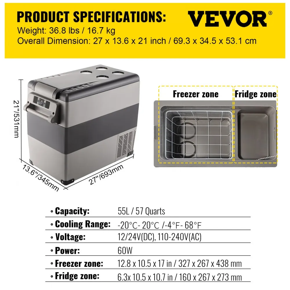 VEVOR auto hladnjak 55 L BX-YSSCZBXSH-CF55V2 - Slika 14