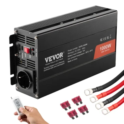 VEVOR SGPE-1000W sinusni pretvarač 12 V na 230 V, 1000 W