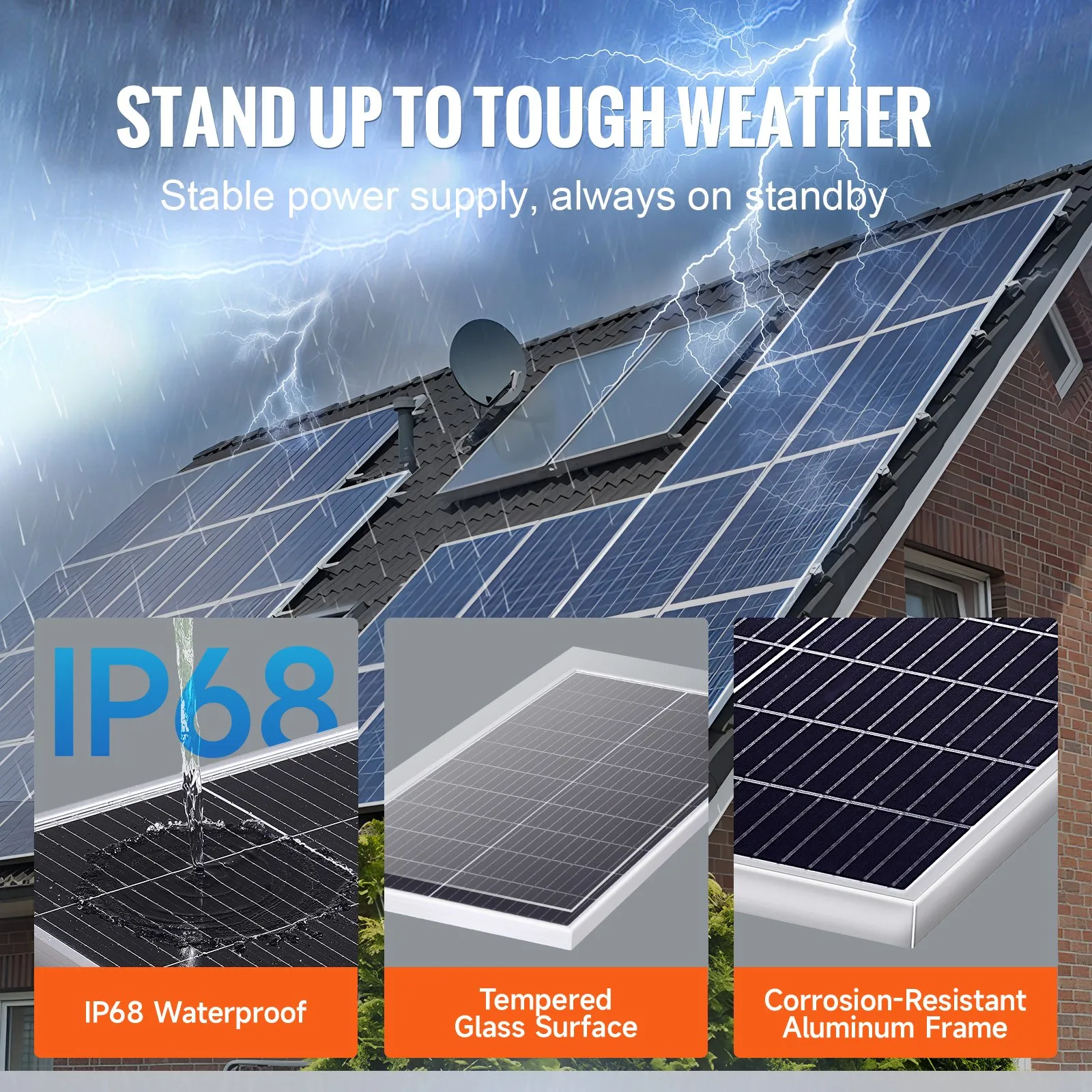 VEVOR S100 monokristalni solarni komplet 100 W 12 V - Slika 5