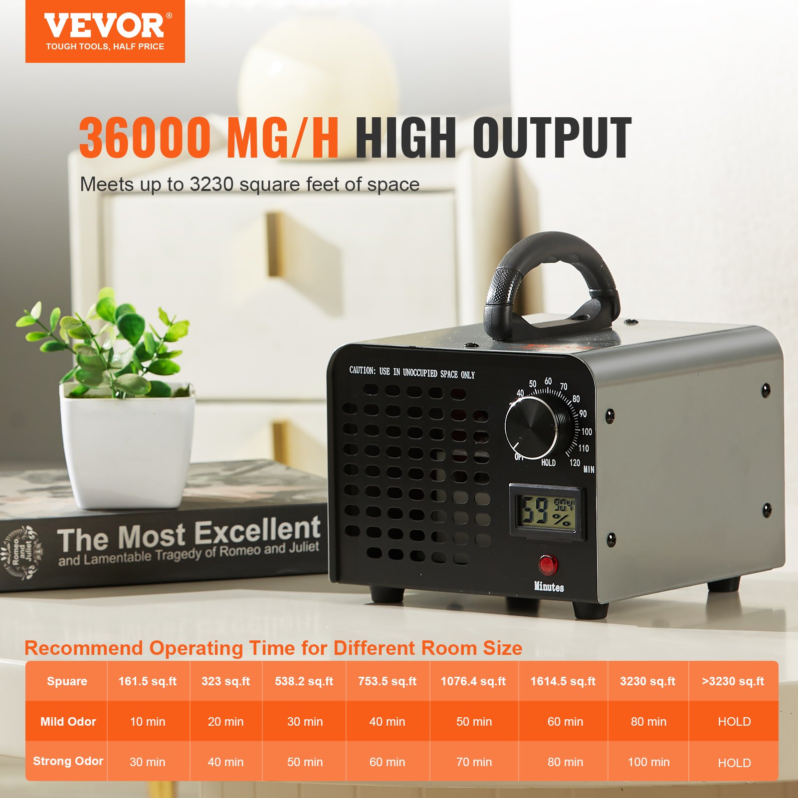 VEVOR SS-Y01 generator ozona 36.000 mg/h s timerom - Slika 2