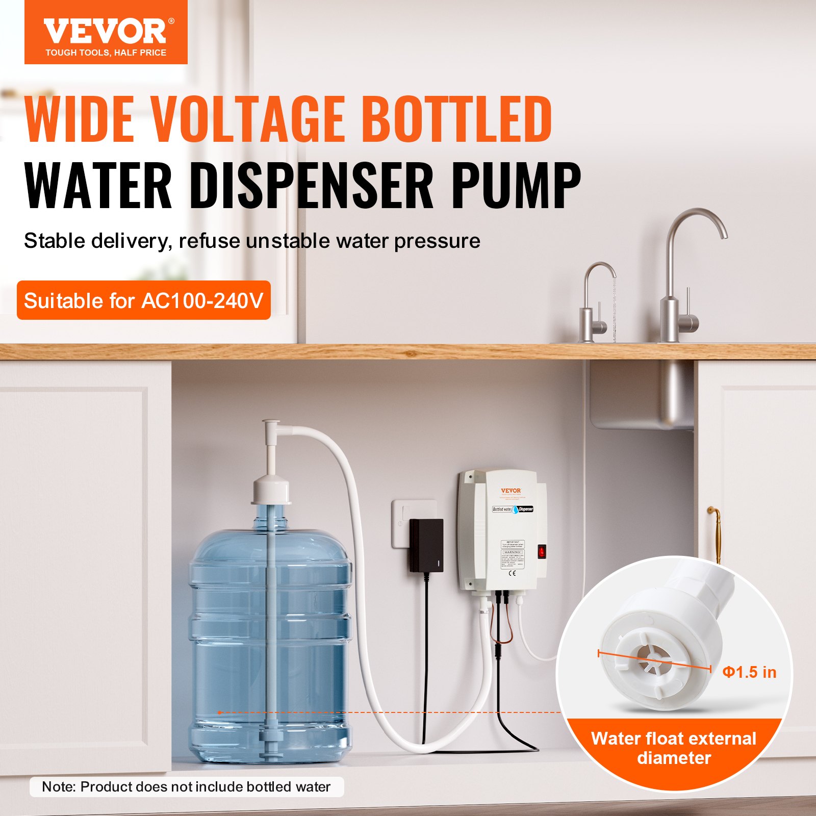 VEVOR pumpa za boce vode 50 W, 2,8–4,1 bar - Slika 2