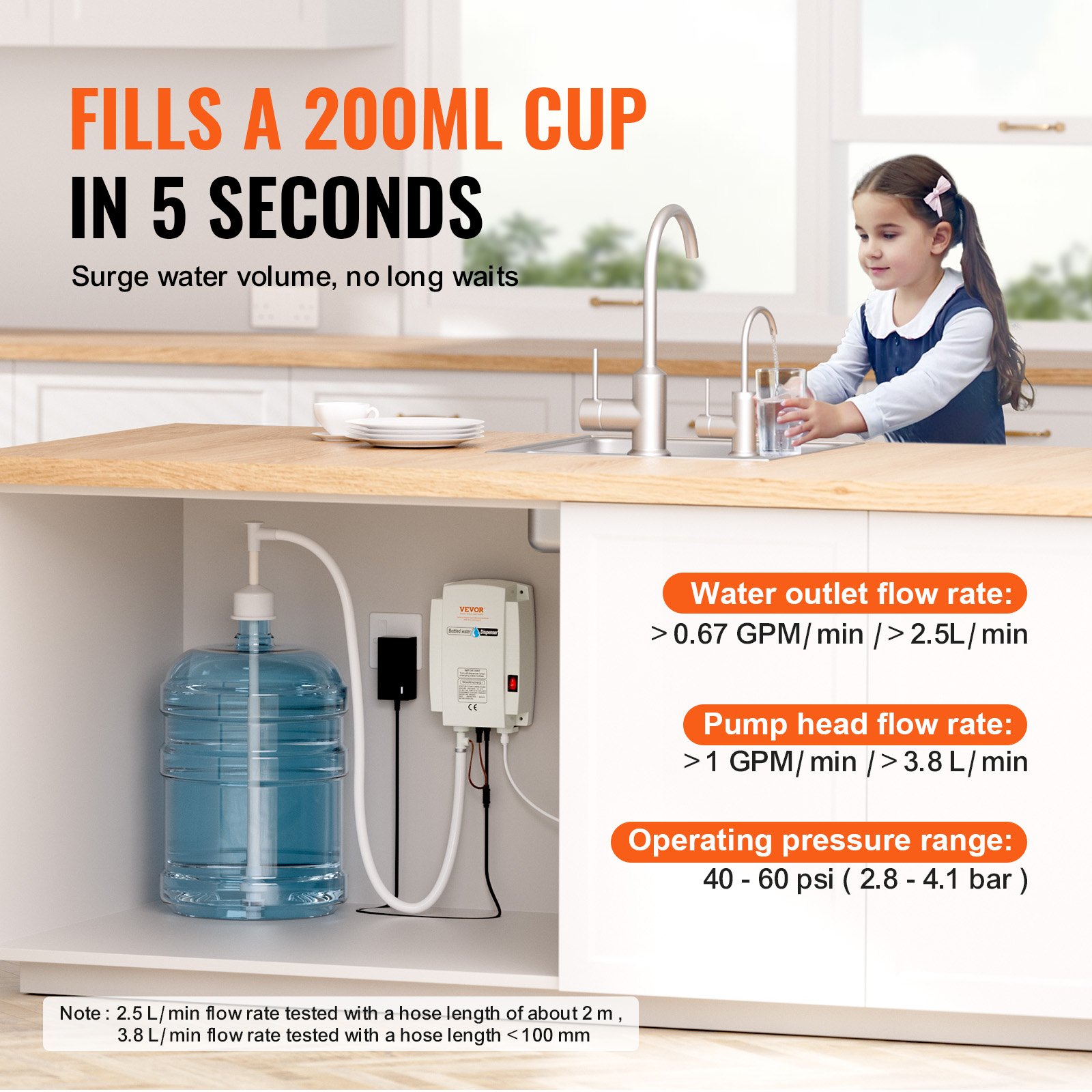 VEVOR pumpa za boce vode 50 W, 2,8–4,1 bar - Slika 3