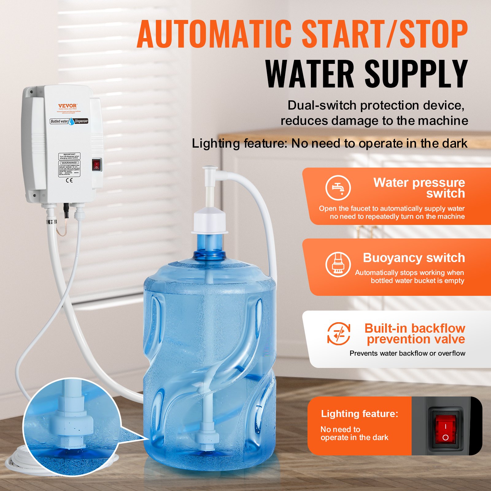 VEVOR pumpa za boce vode 50 W, 2,8–4,1 bar - Slika 4