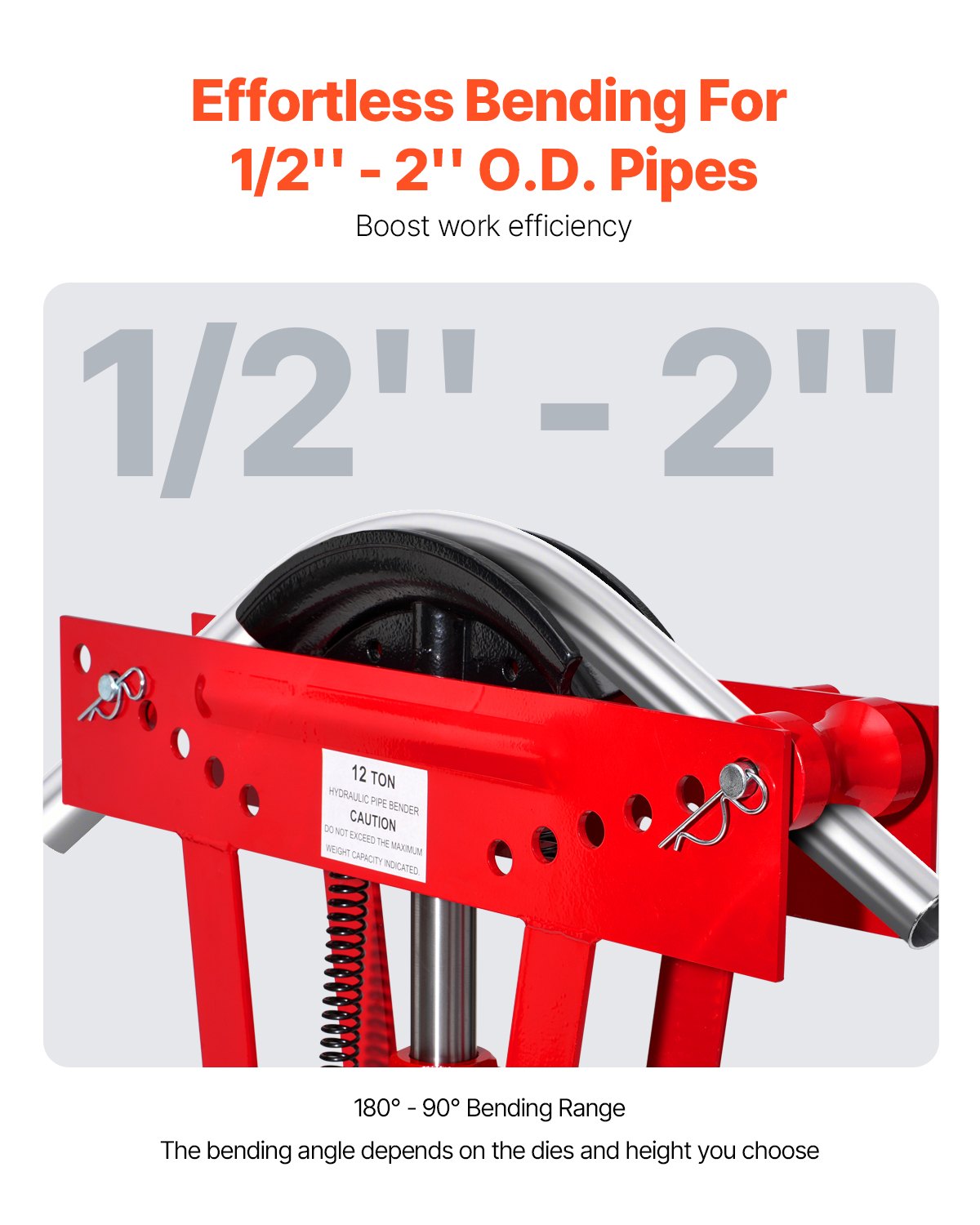VEVOR MR8080 hidraulični savijač cijevi 12 t, 13–51 mm - Slika 3