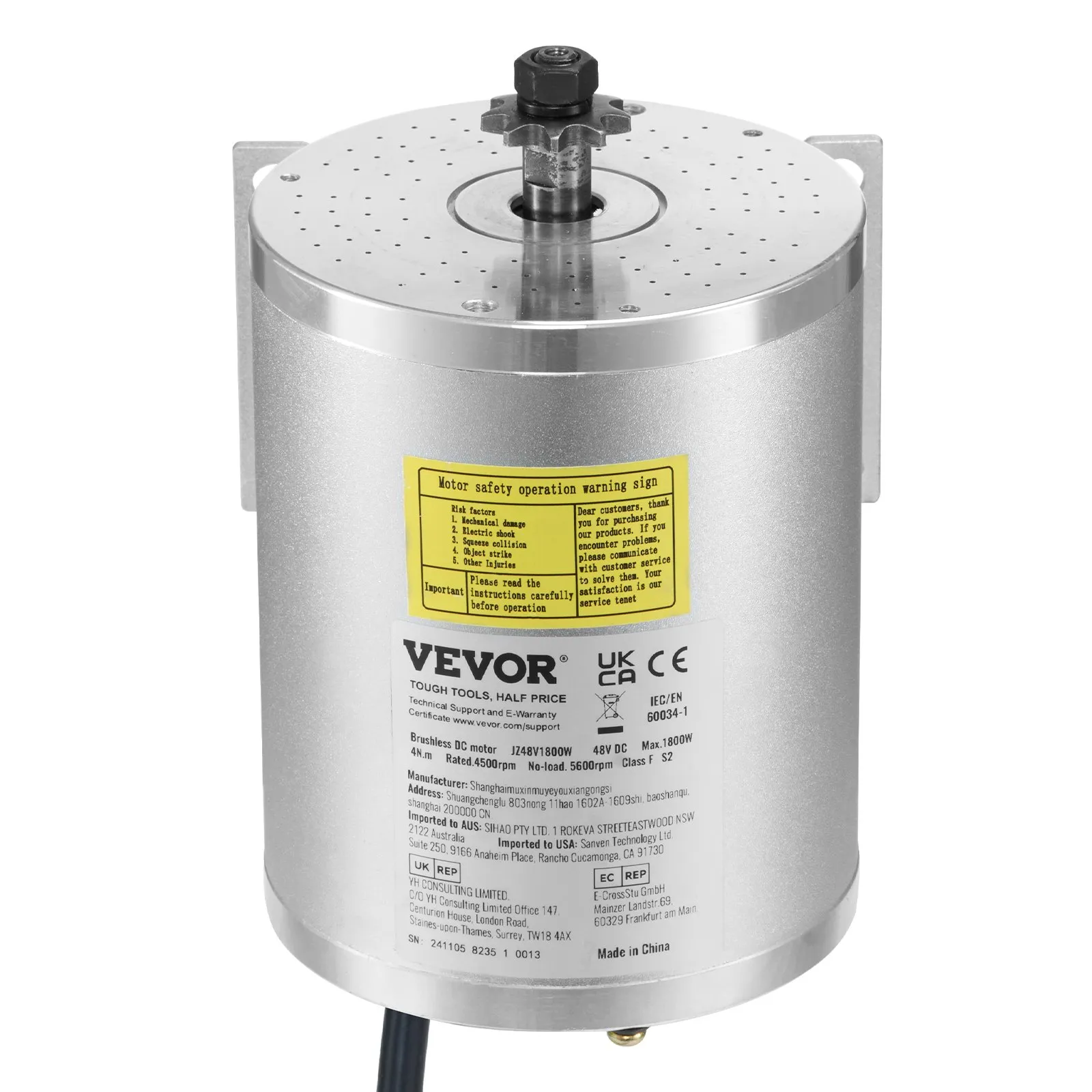 VEVOR komplet motora bez četkica 48 V 1800 W JZ48V1800W - Slika 12