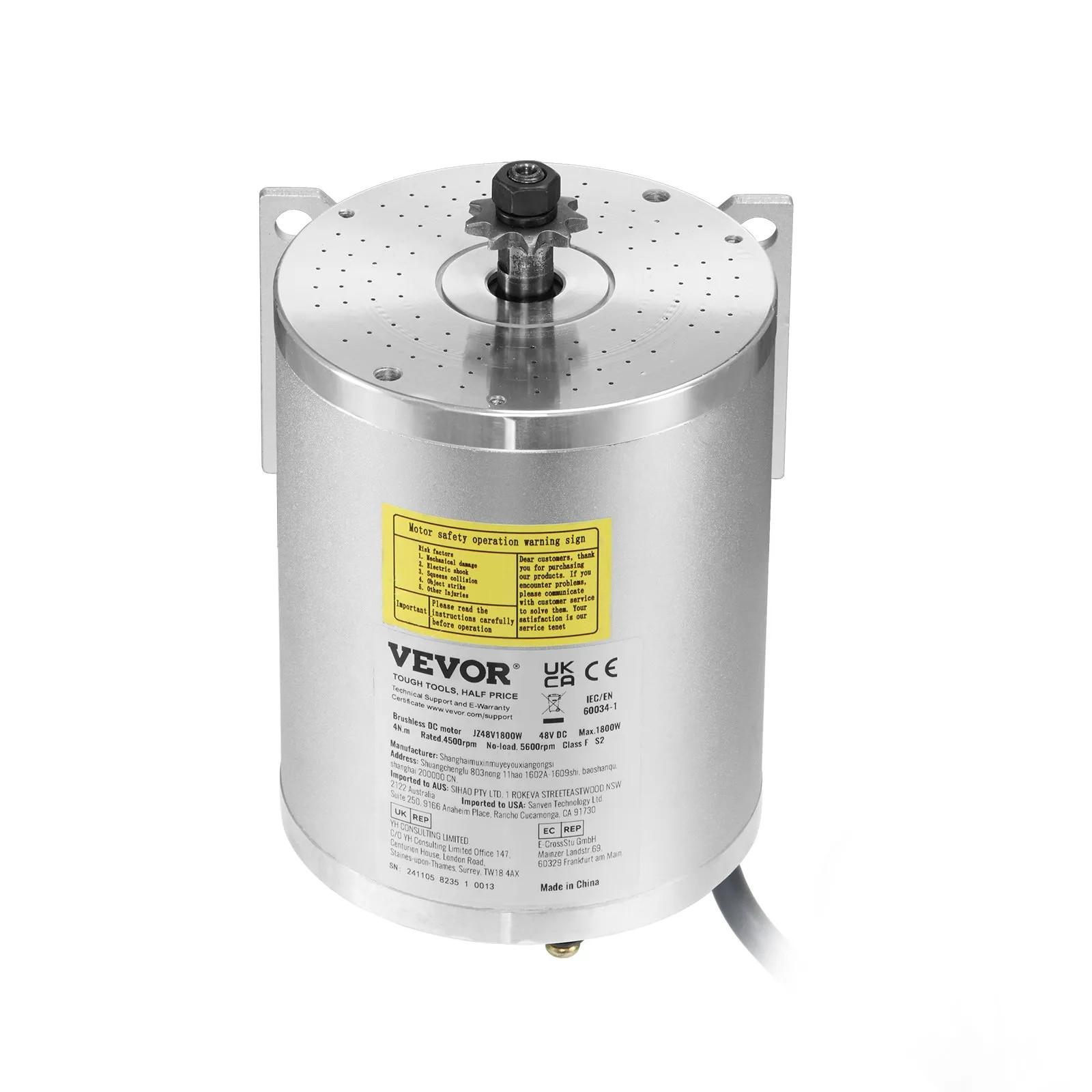 VEVOR komplet motora bez četkica 48 V 1800 W JZ48V1800W - Slika 9