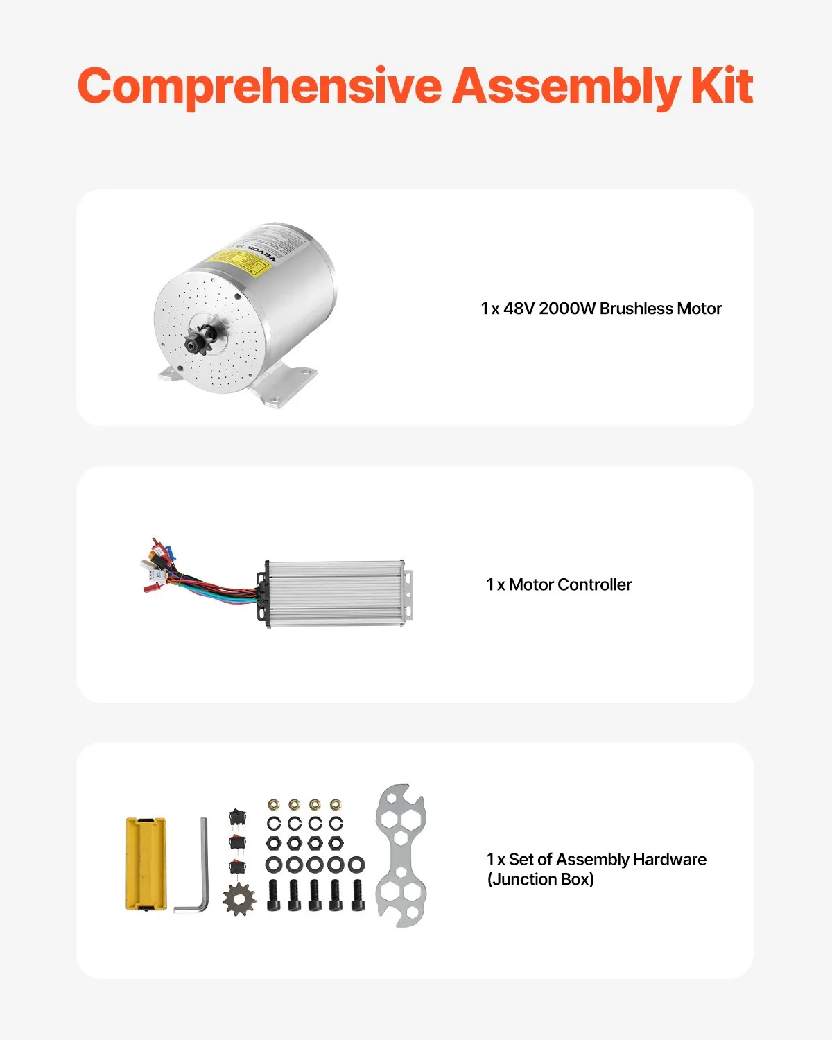 VEVOR JZ48V2000W bezčetkasti motor 2000 W 48 V s upravljačem - Slika 5
