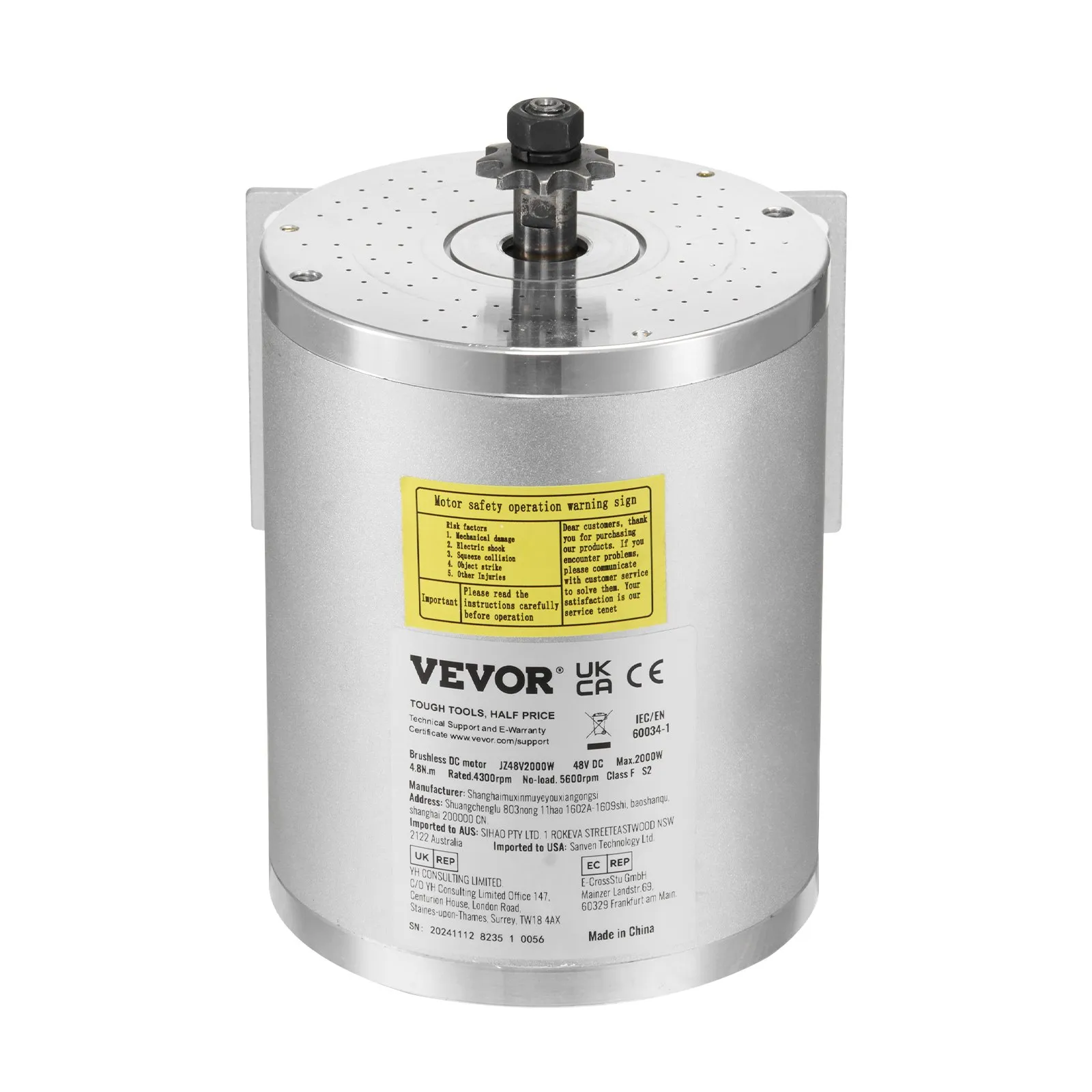 VEVOR JZ48V2000W bezčetkasti motor 2000 W 48 V s upravljačem - Slika 12