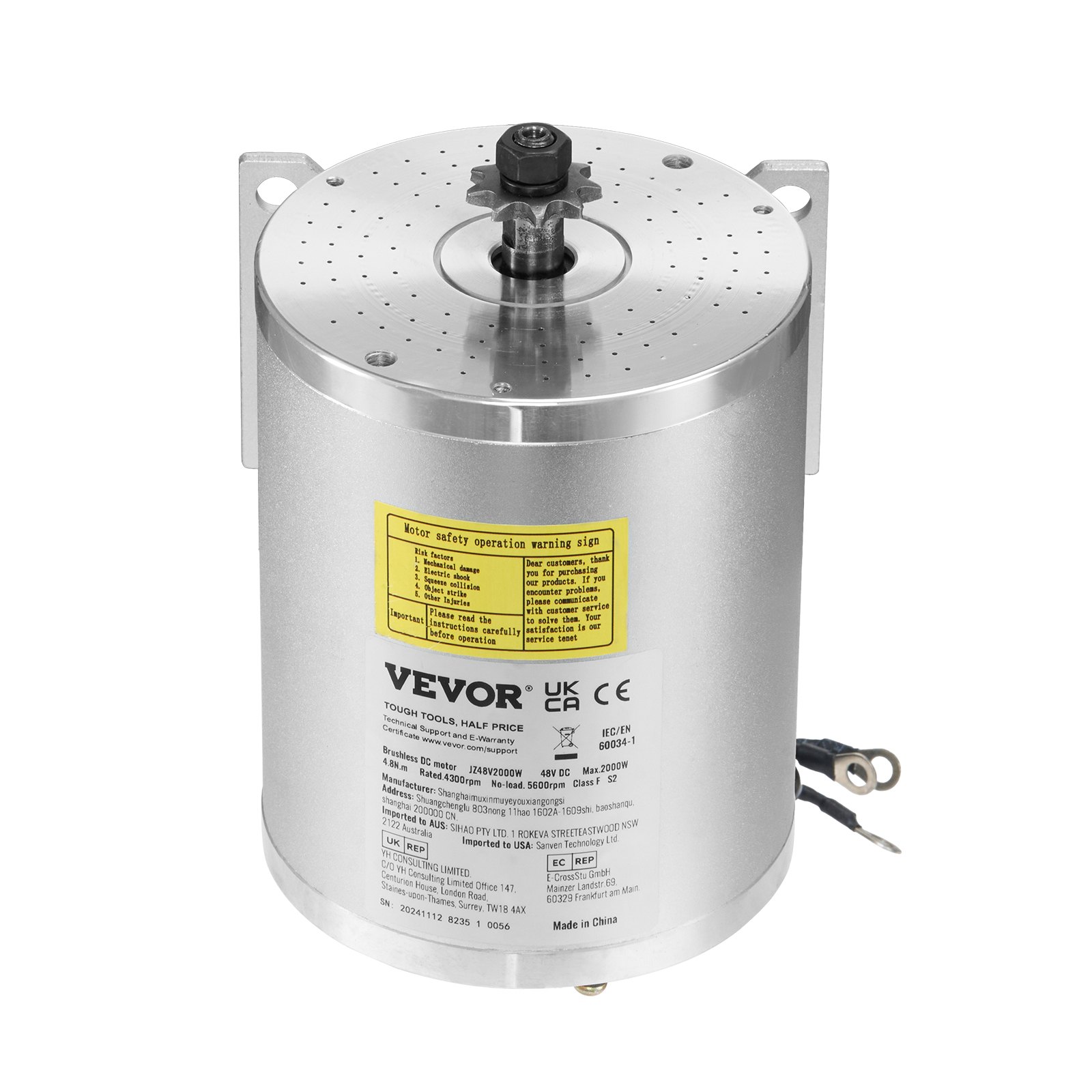 VEVOR JZ48V2000W bezčetkasti motor 2000 W 48 V s upravljačem - Slika 9