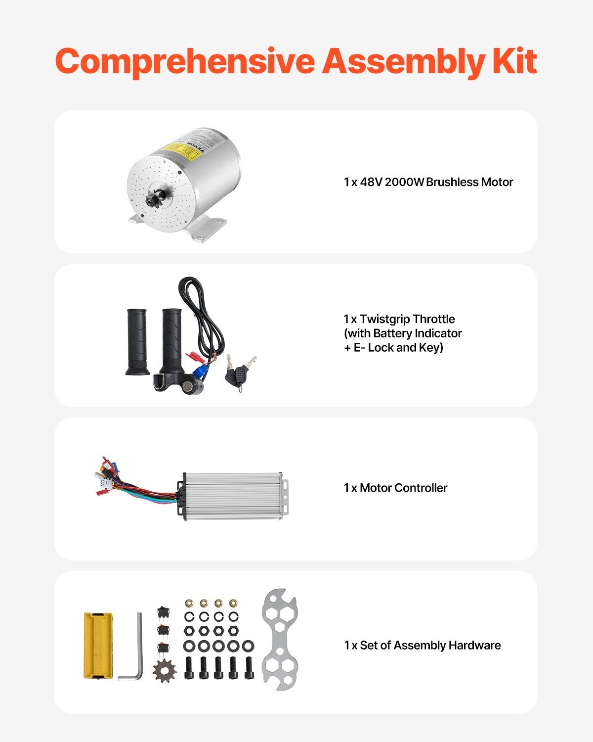 VEVOR JZ48V2000W motor bez četkica 48 V 2000 W s regulatorom - Slika 5