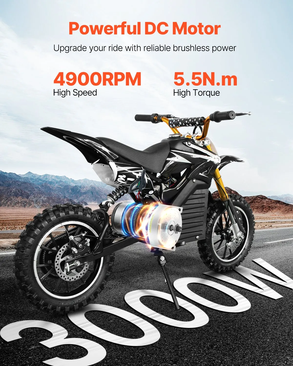 VEVOR JZ72V3000W bezčetkasti motor 3000 W 72 V s upravljačem - Slika 2
