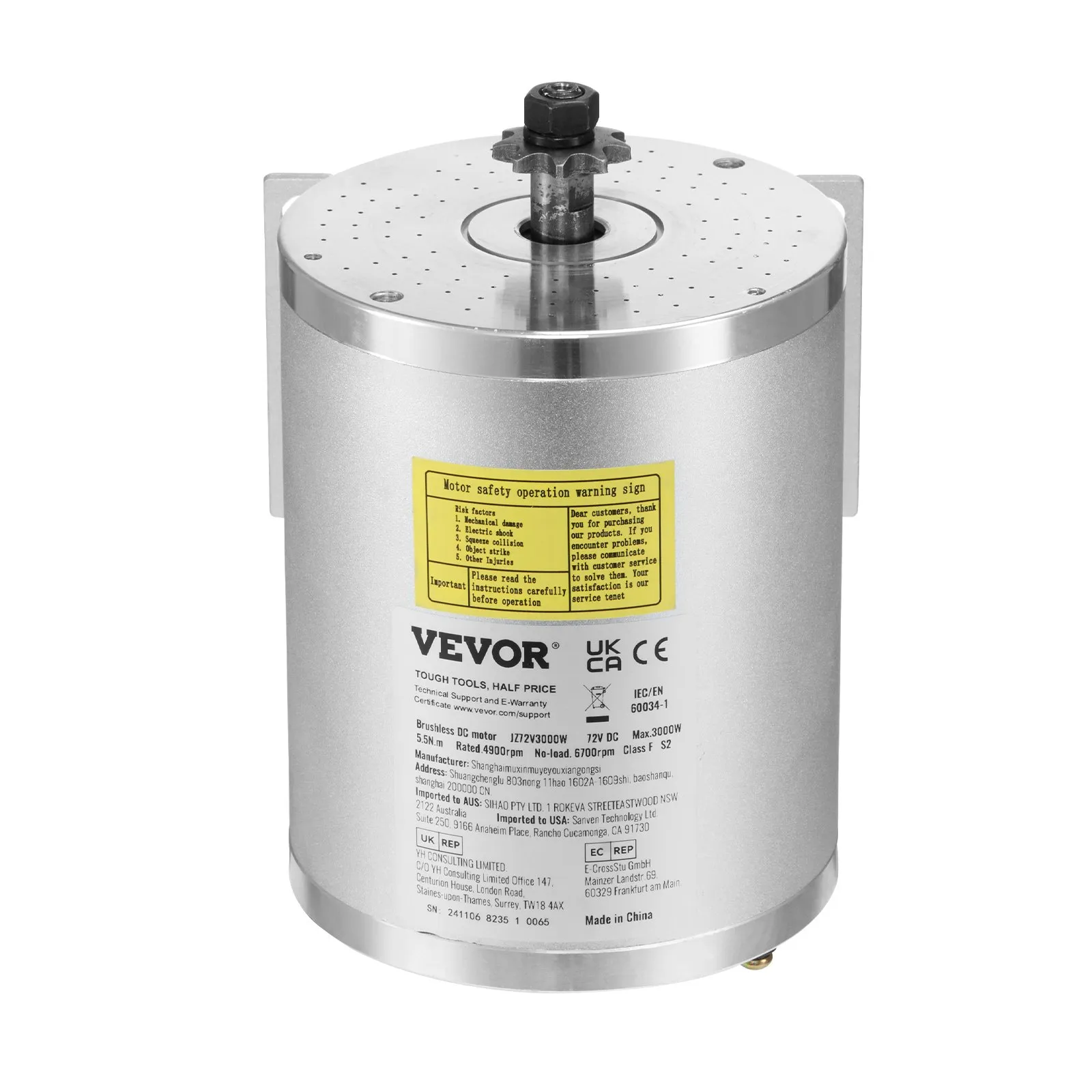 VEVOR JZ72V3000W bezčetkasti motor 3000 W 72 V s upravljačem - Slika 12