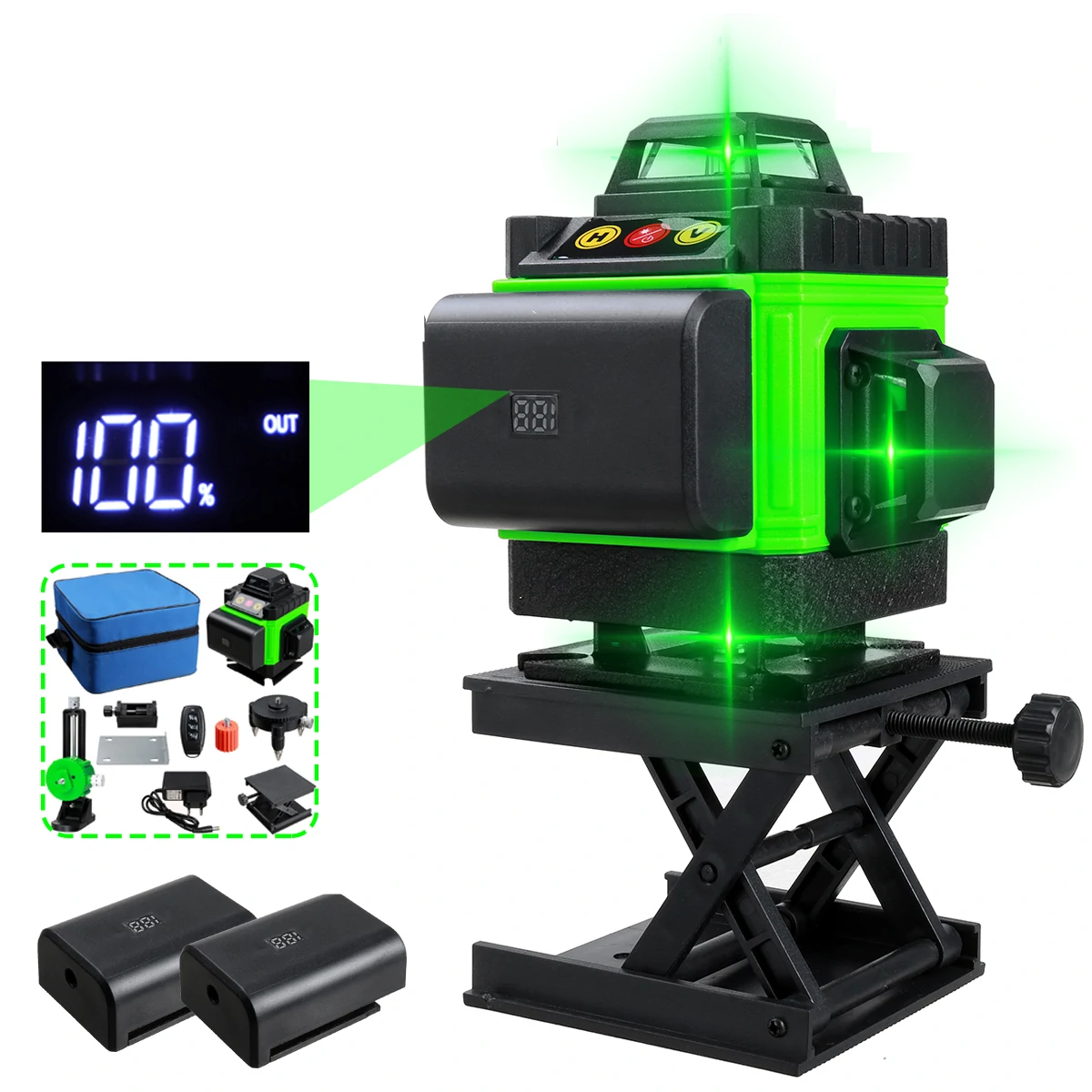 4D laserski nivelir sa 16 zelenih linija i 360° projekcijom