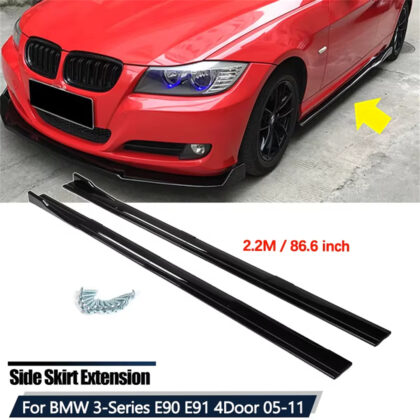 Bočni pragovi za BMW E90 E91, sjajna crna ABS ekstenzija