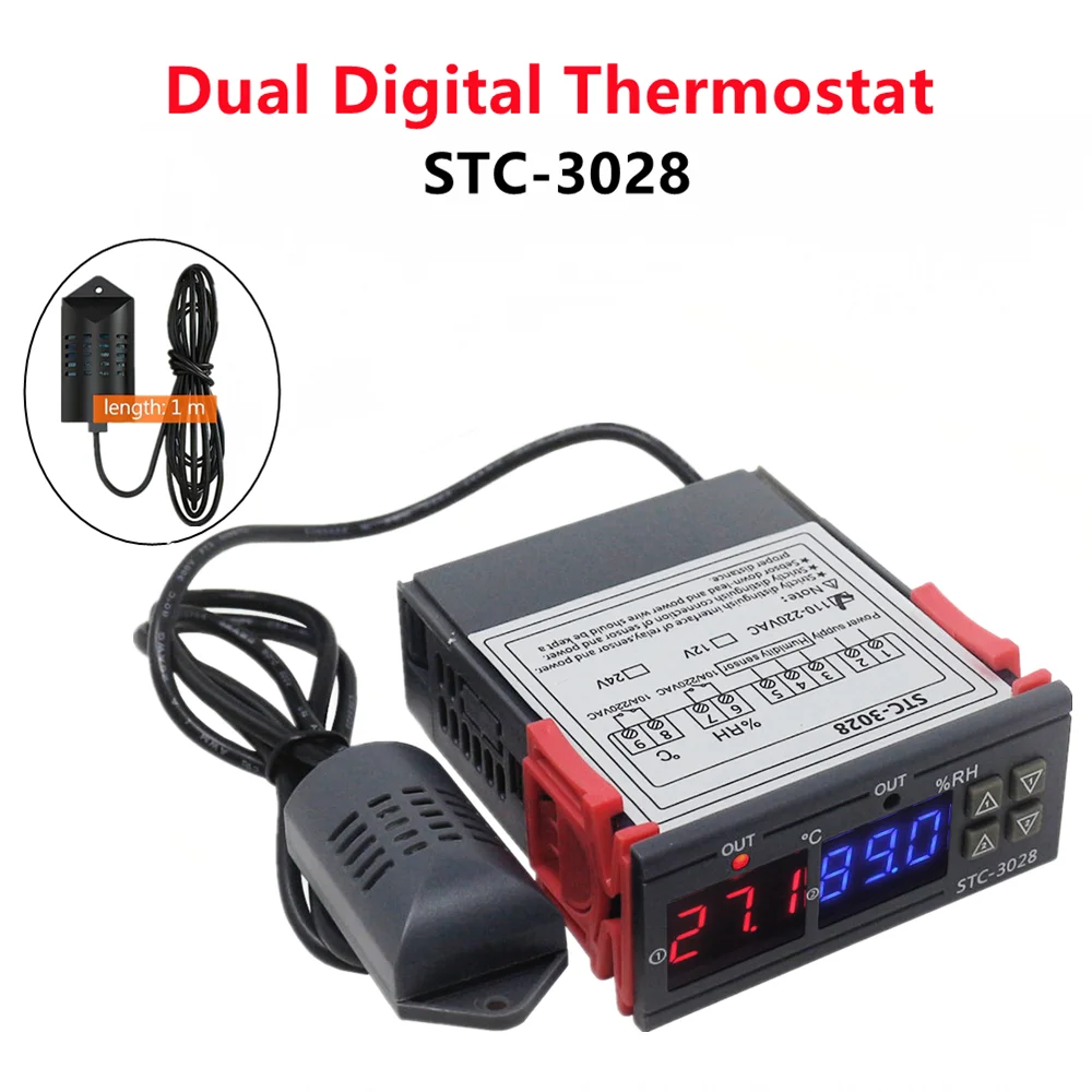 Digitalni termostat s kontrolom temperature i vlage STC-3028