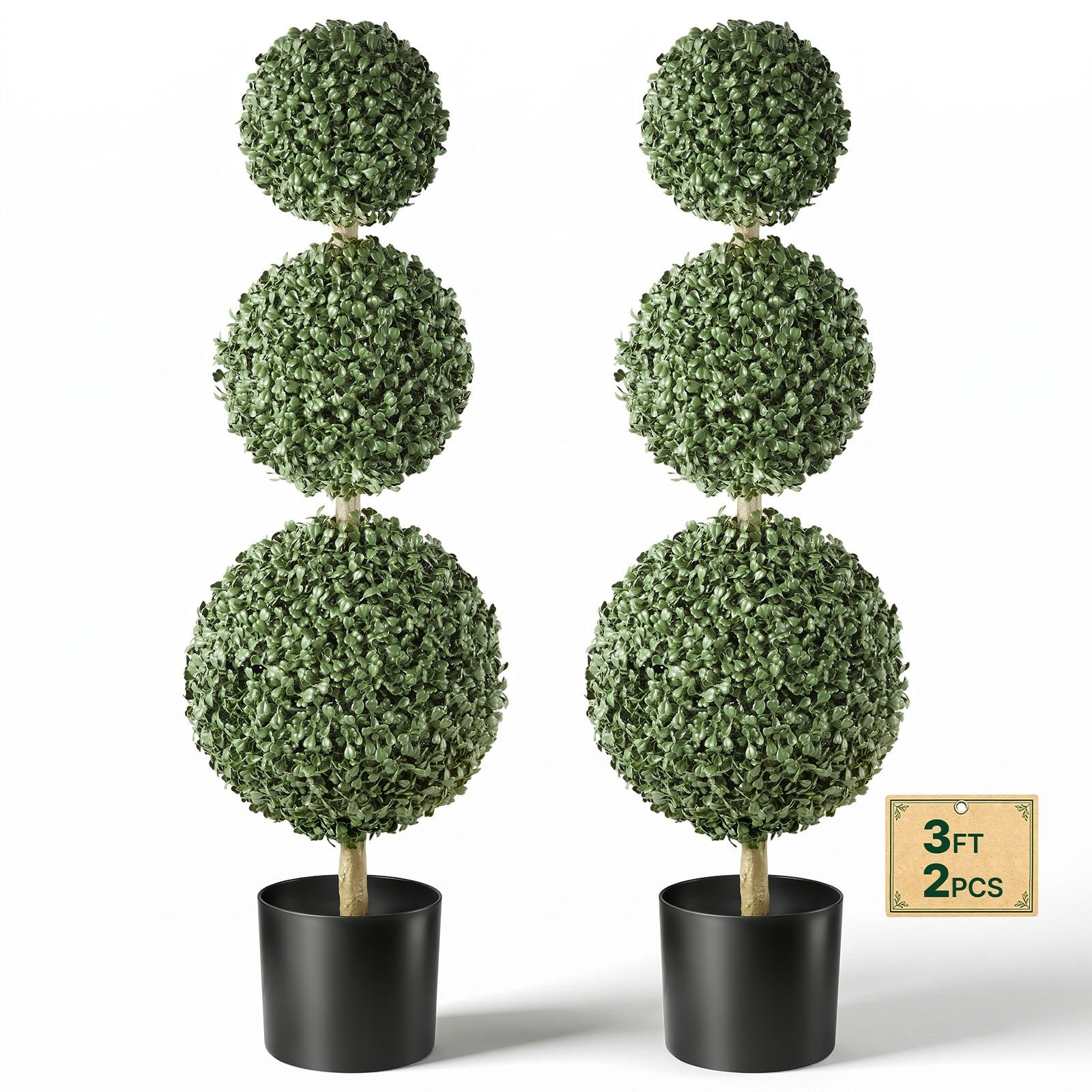 VEVOR umjetni šimšir trostruka kugla 91,4 cm, set 2 kom