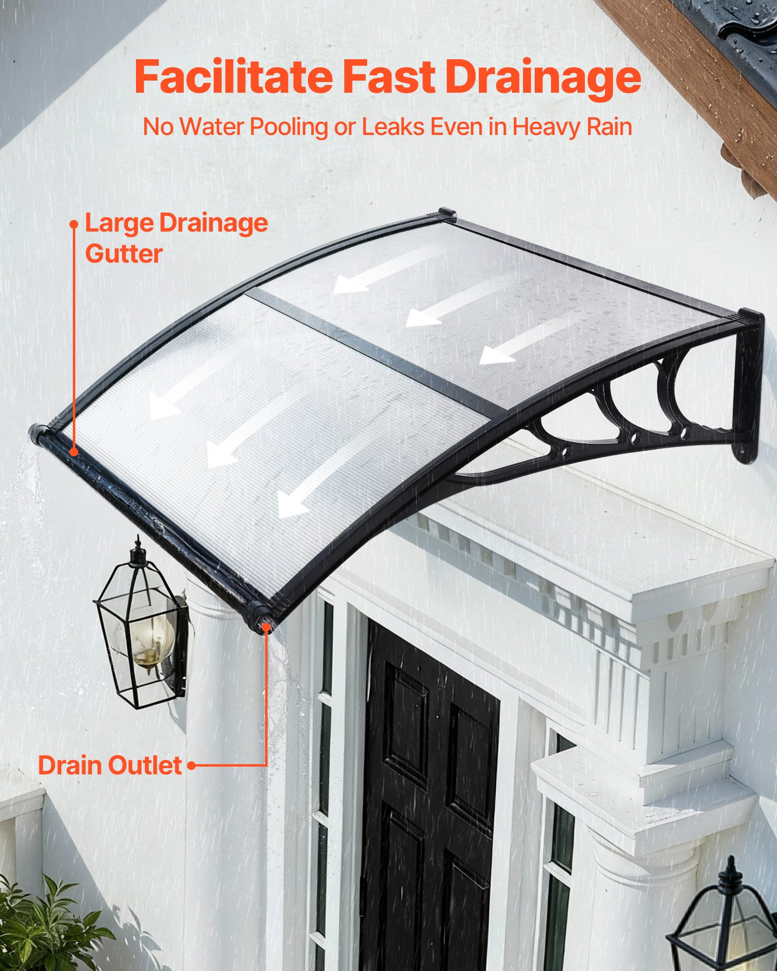 VEVOR nadstrešnica za vrata CZPC40X40T-C 965 × 1017 mm - Slika 2