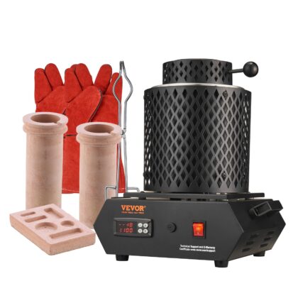 VEVOR peć za taljenje metala 1350 W, 1150 °C, 3 kg + 1 kg