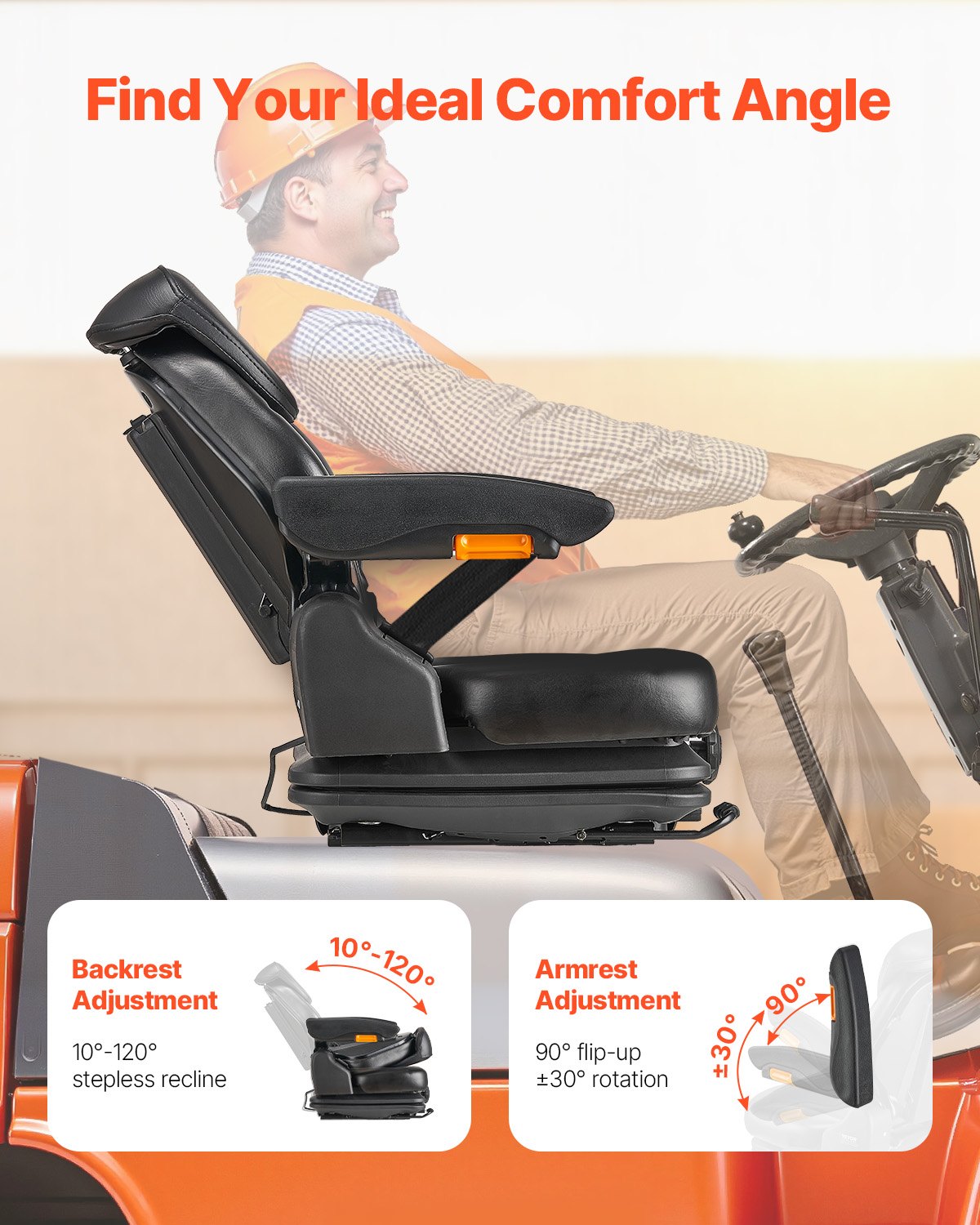 VEVOR TY-B29 univerzalno sjedalo za viličar i traktor - Slika 5