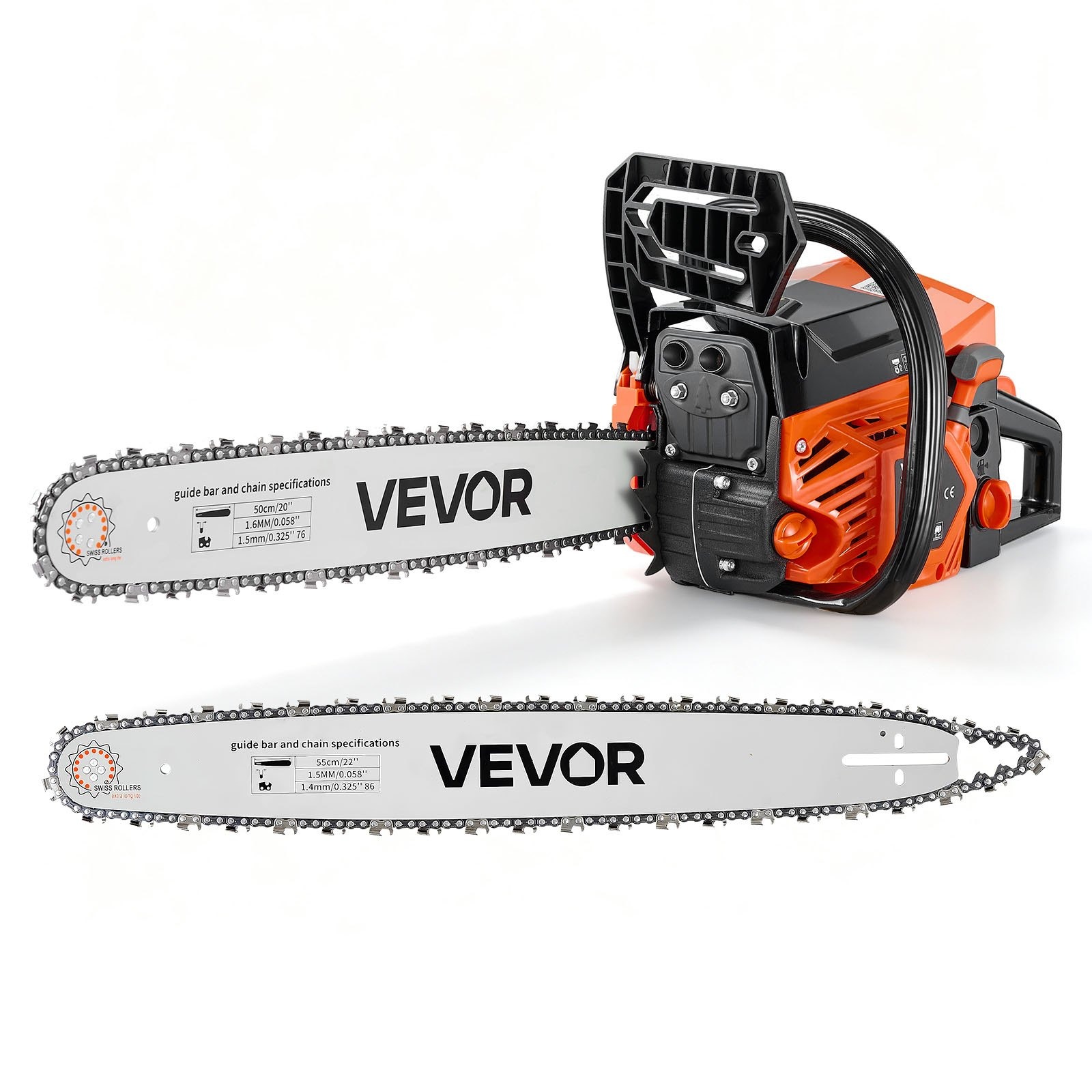 VEVOR OO-6200 benzinska motorna pila 62 cm³, vodilice 50,8 i 55,9 cm