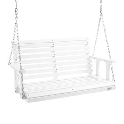 VEVOR YQ-117A drvena viseća klupa 124 cm, bijela