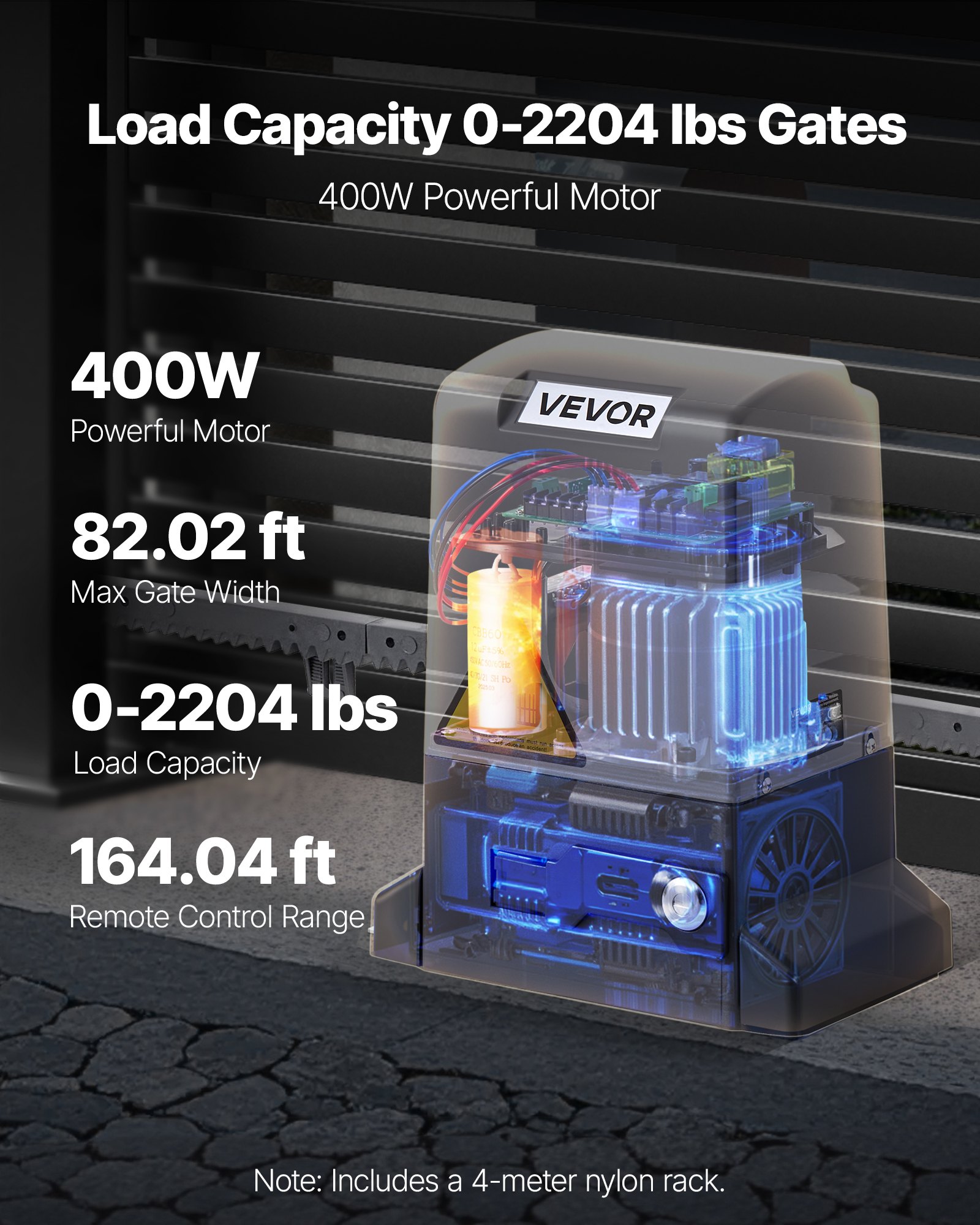 VEVOR MD400 automatski pogon za klizna vrata 400 W - Slika 2