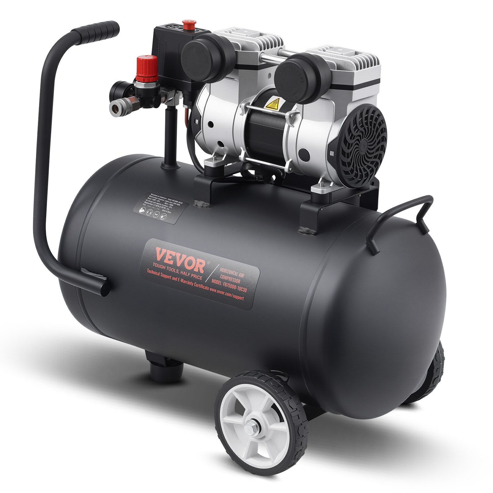 VEVOR uljni kompresor bez ulja 30 L, 650 W, 8,3 bar