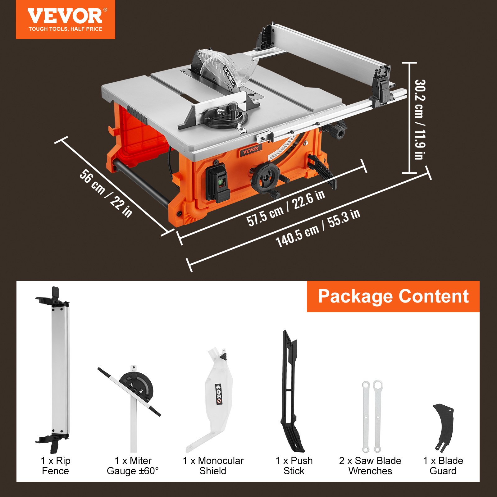 VEVOR M1H-ZP12-254A-1 stolna pila 1800 W - Slika 7