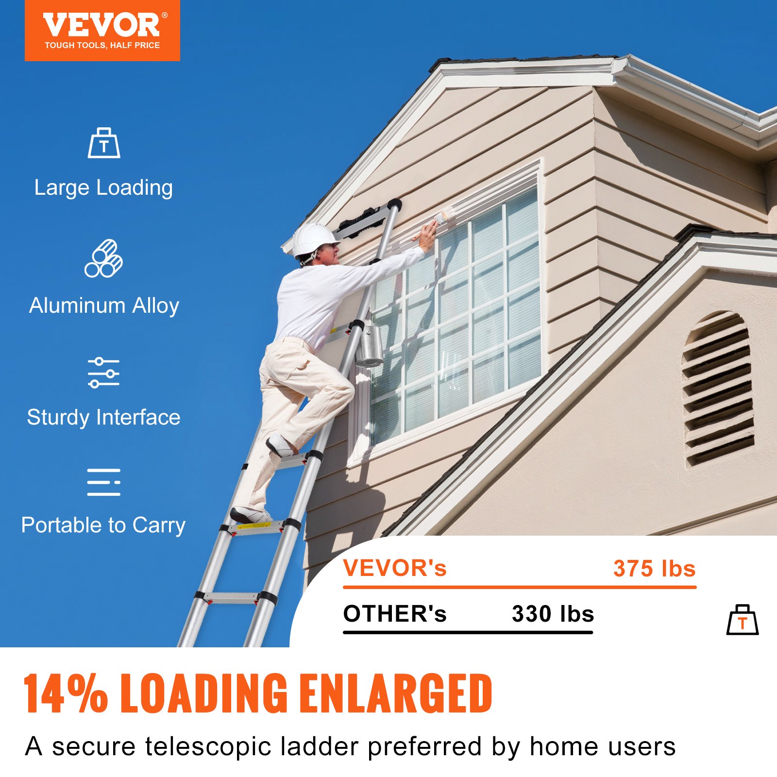 VEVOR teleskopske aluminijske ljestve 320 cm, 170 kg - Slika 2