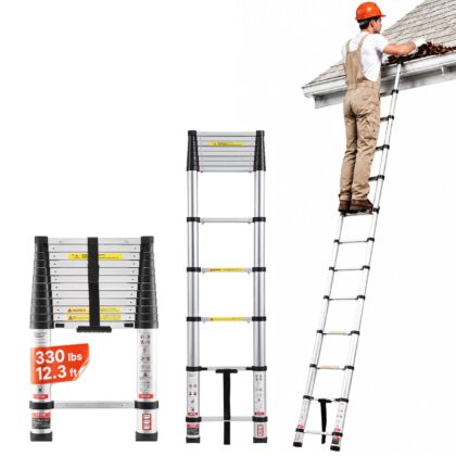 VEVOR teleskopske ljestve MF-TLA380, 3,81 m, 150 kg