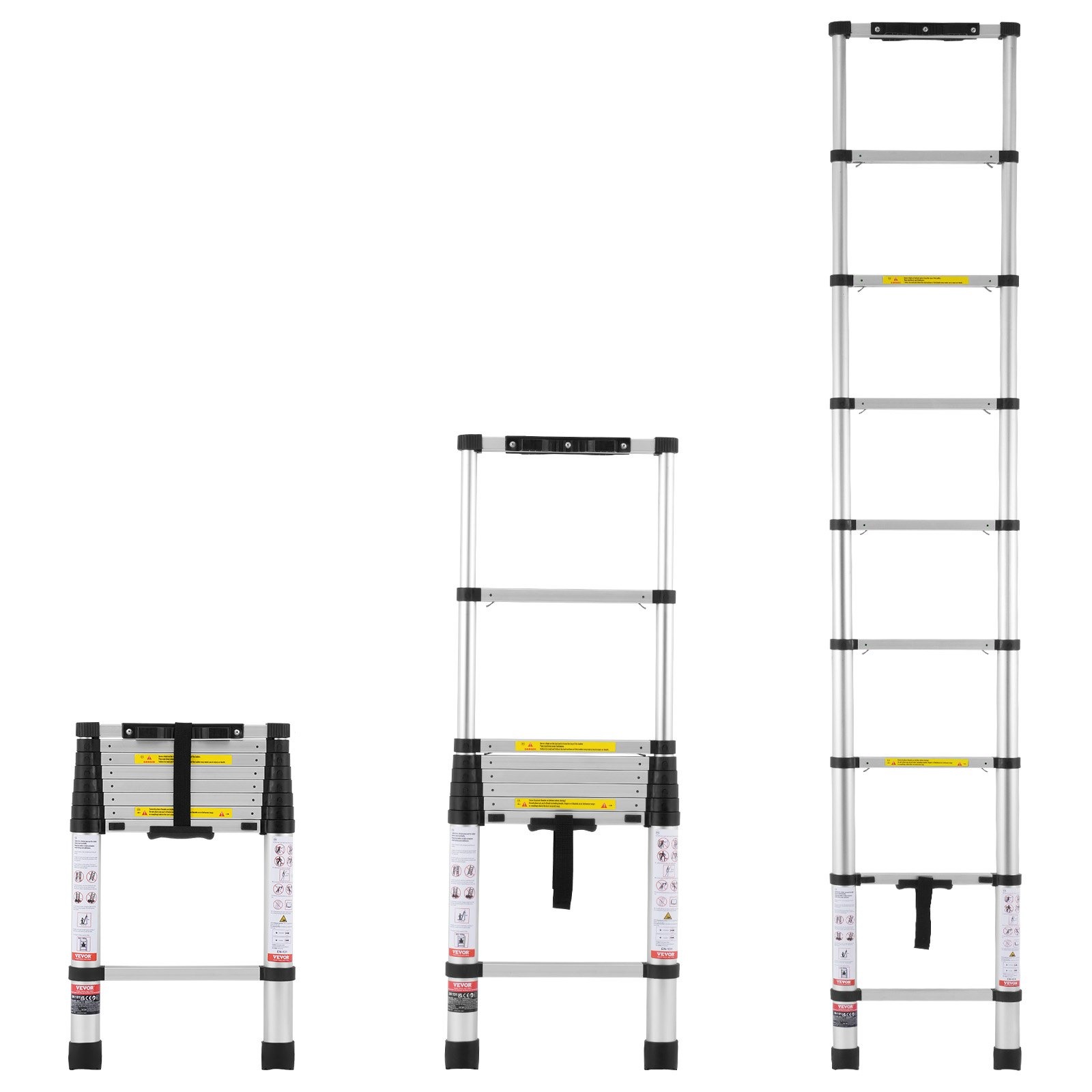 VEVOR teleskopske aluminijske ljestve 2,6 m, ML-1026PH