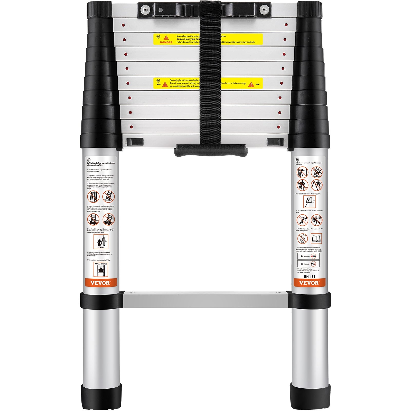 VEVOR teleskopske aluminijske ljestve 320 cm, 170 kg - Slika 10