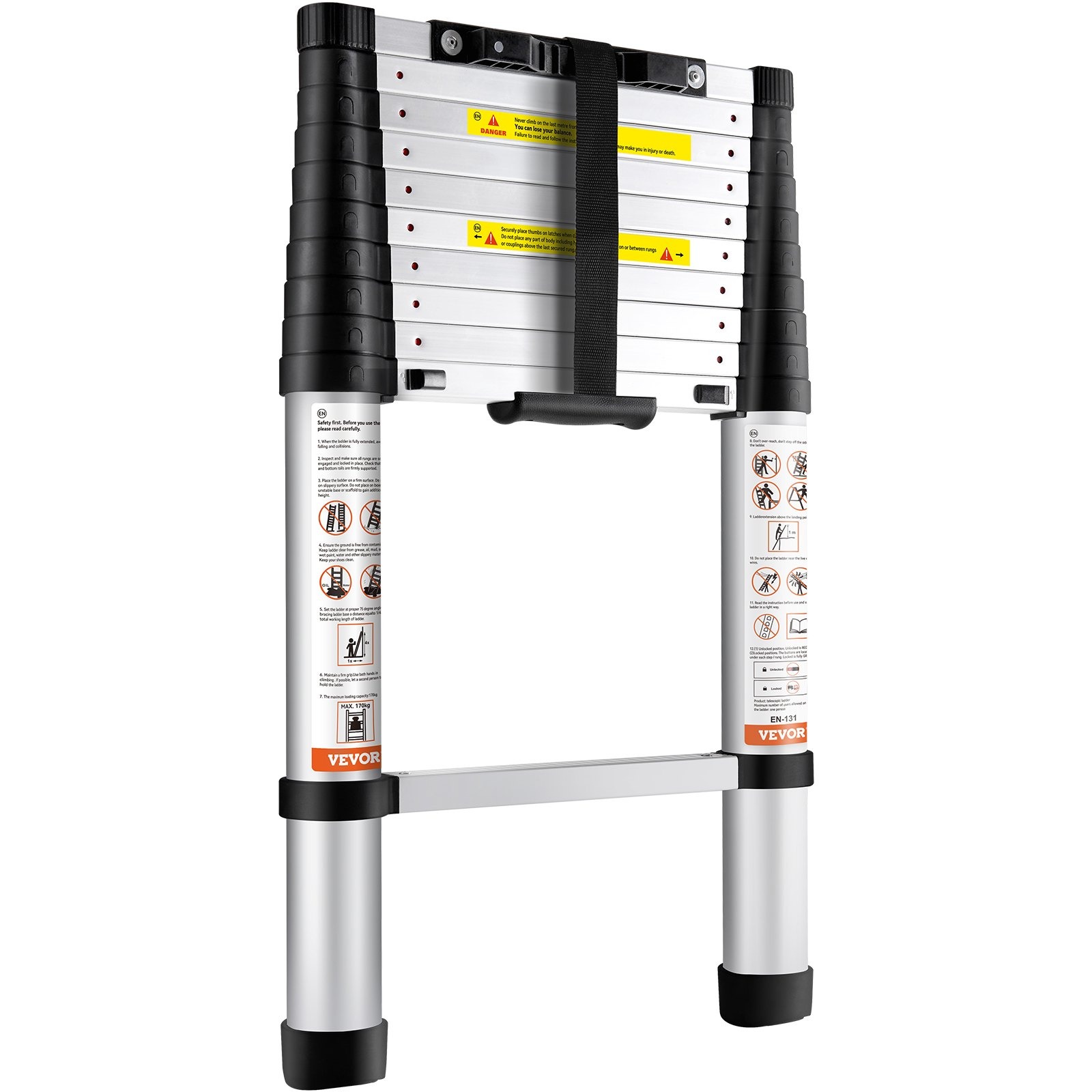 VEVOR teleskopske aluminijske ljestve 320 cm, 170 kg - Slika 9