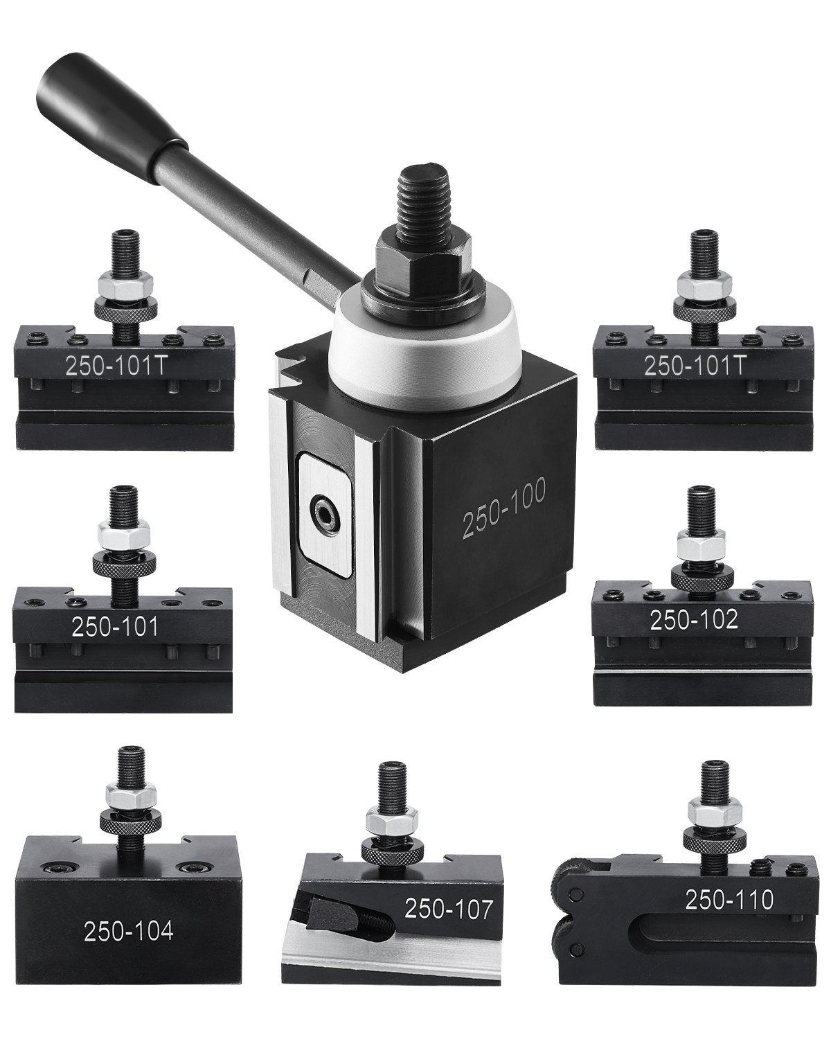 VEVOR 250-100(8) set brzog držača alata za tokarski stroj, 8 kom
