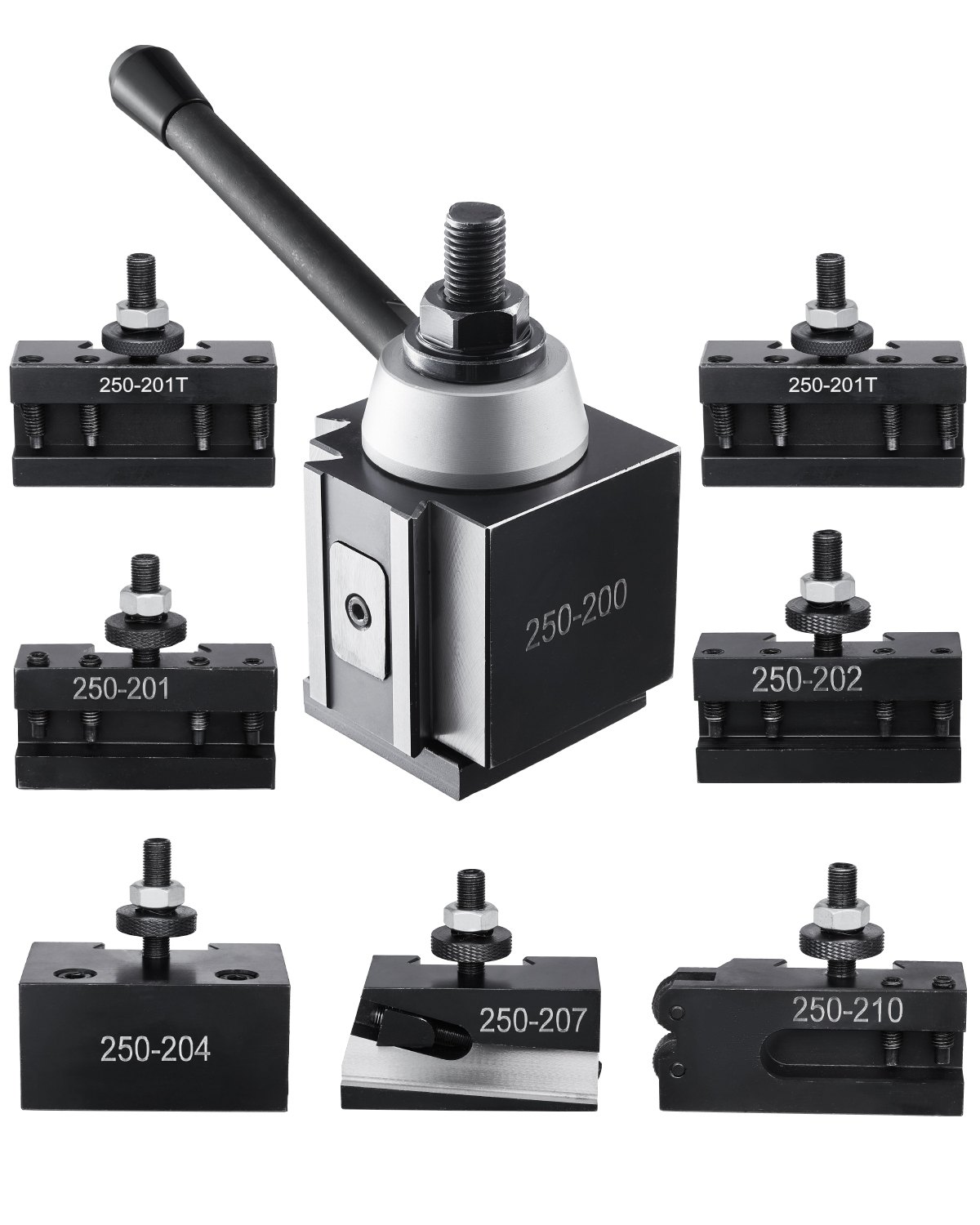 VEVOR 250-200 set brzog izmjenjivača alata za tokarski stroj, 8 dij.