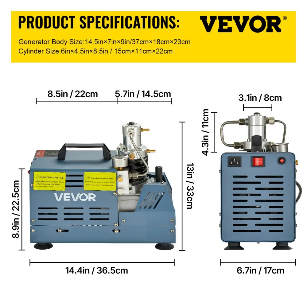 VEVOR GYDQBST1.8KWOC PCP kompresor 1800 W, 300 bar - Slika 14