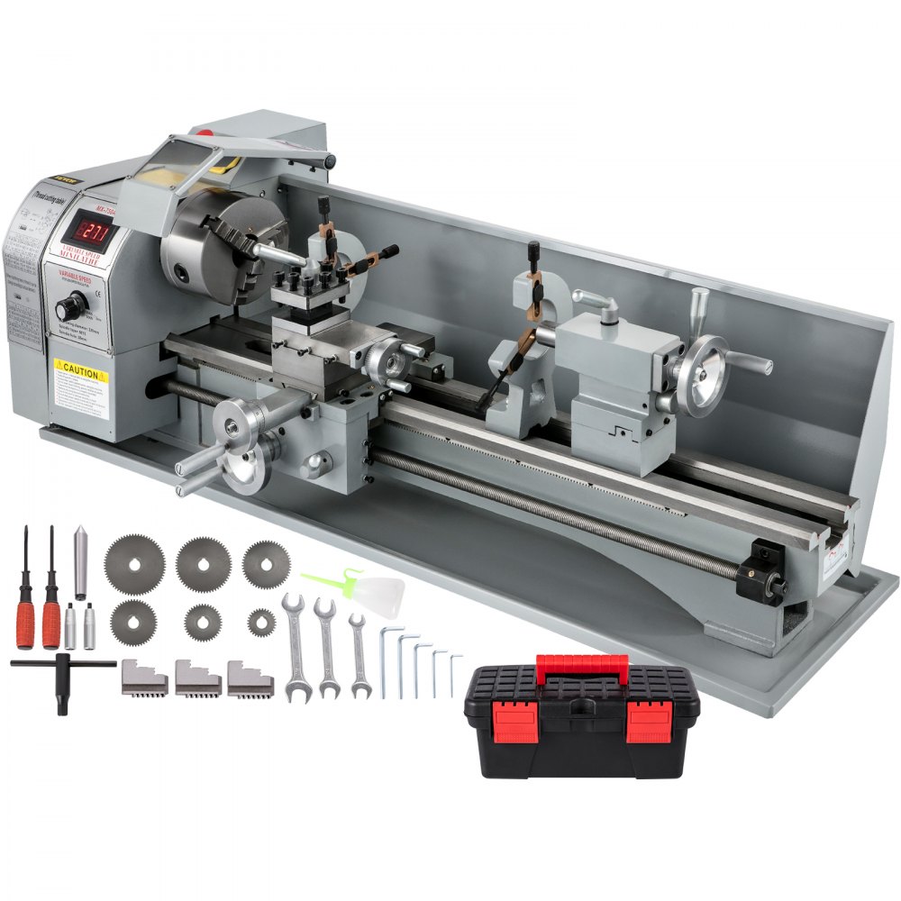 VEVOR 1100 W stolni tokarski stroj 220 x 750 mm