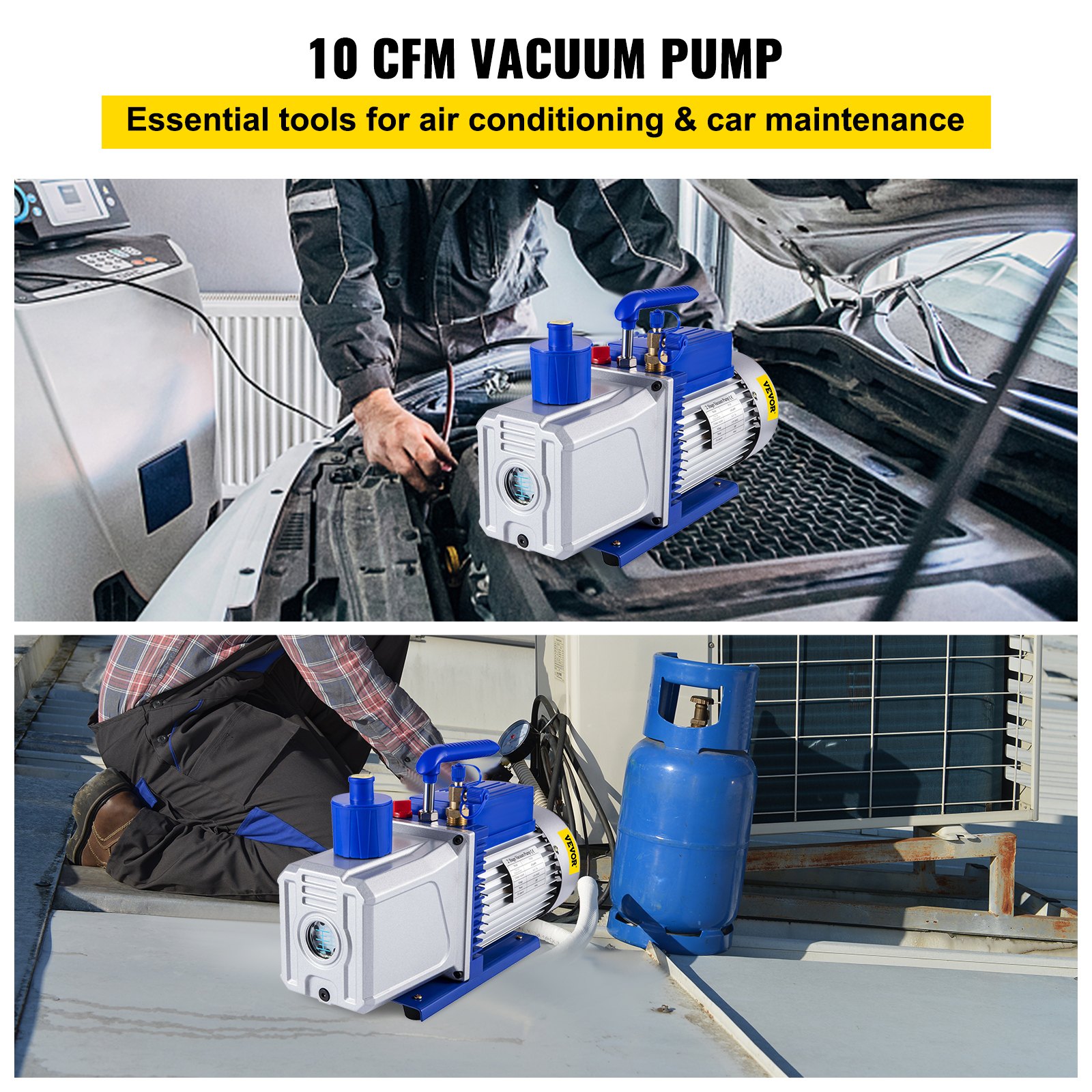 VEVOR dvostupanjska vakuumska pumpa 283 l/min 746 W - Slika 2