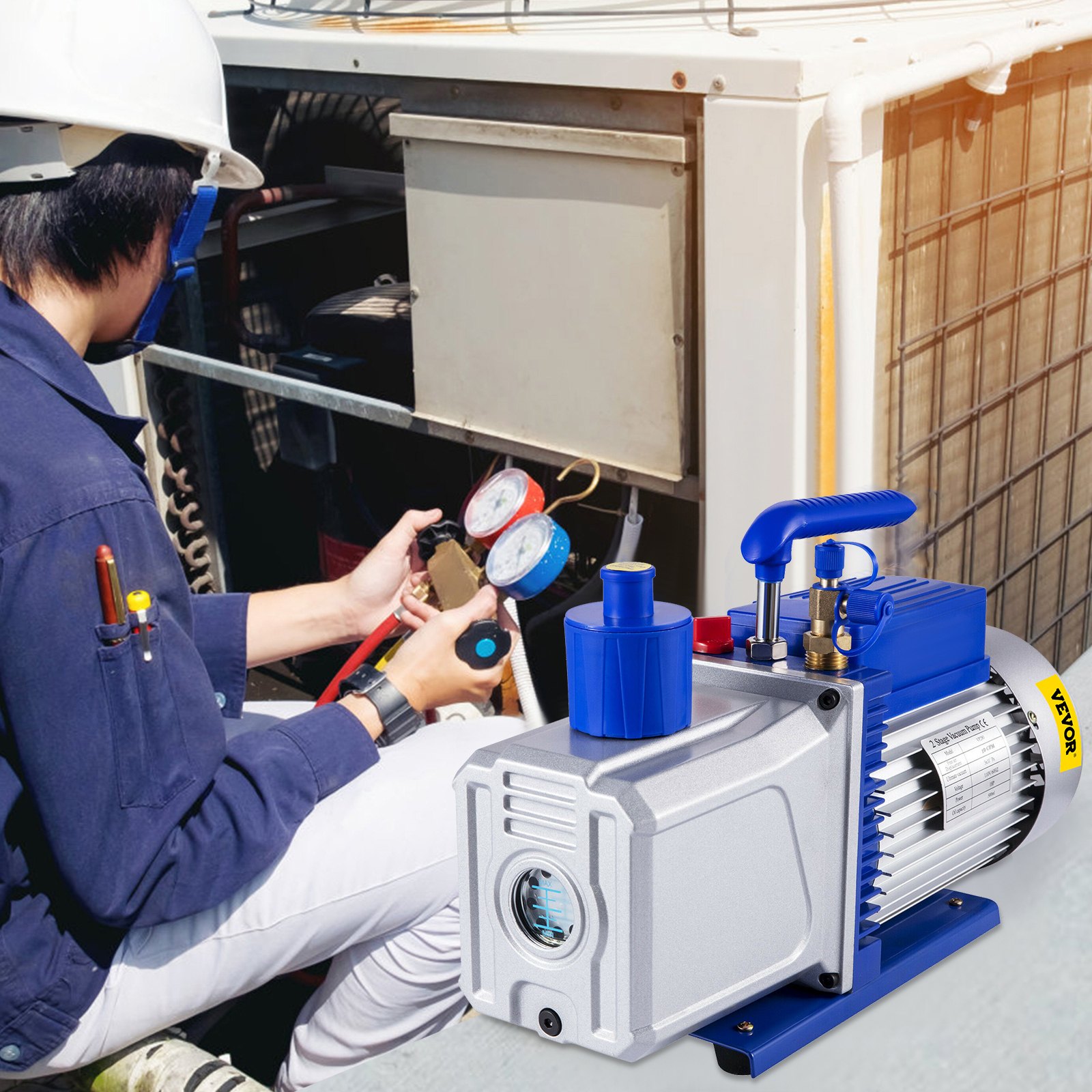 VEVOR dvostupanjska vakuumska pumpa 283 l/min 746 W - Slika 8