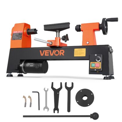 VEVOR mini tokarski stroj za drvo WL0813 1/3 HP 200×330 mm