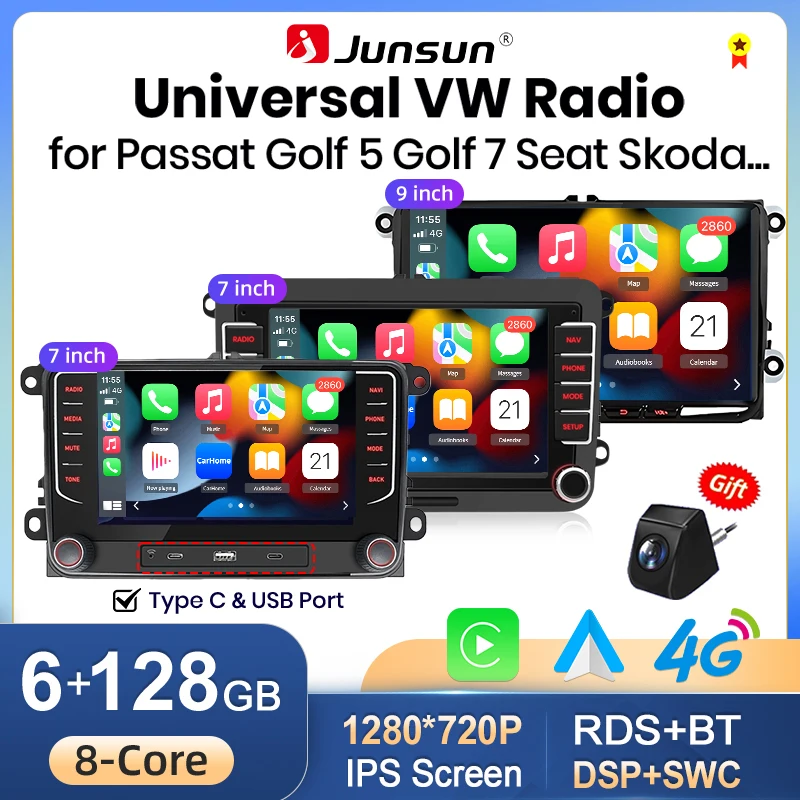 Junsun Android auto radio za Volkswagen s CarPlayem