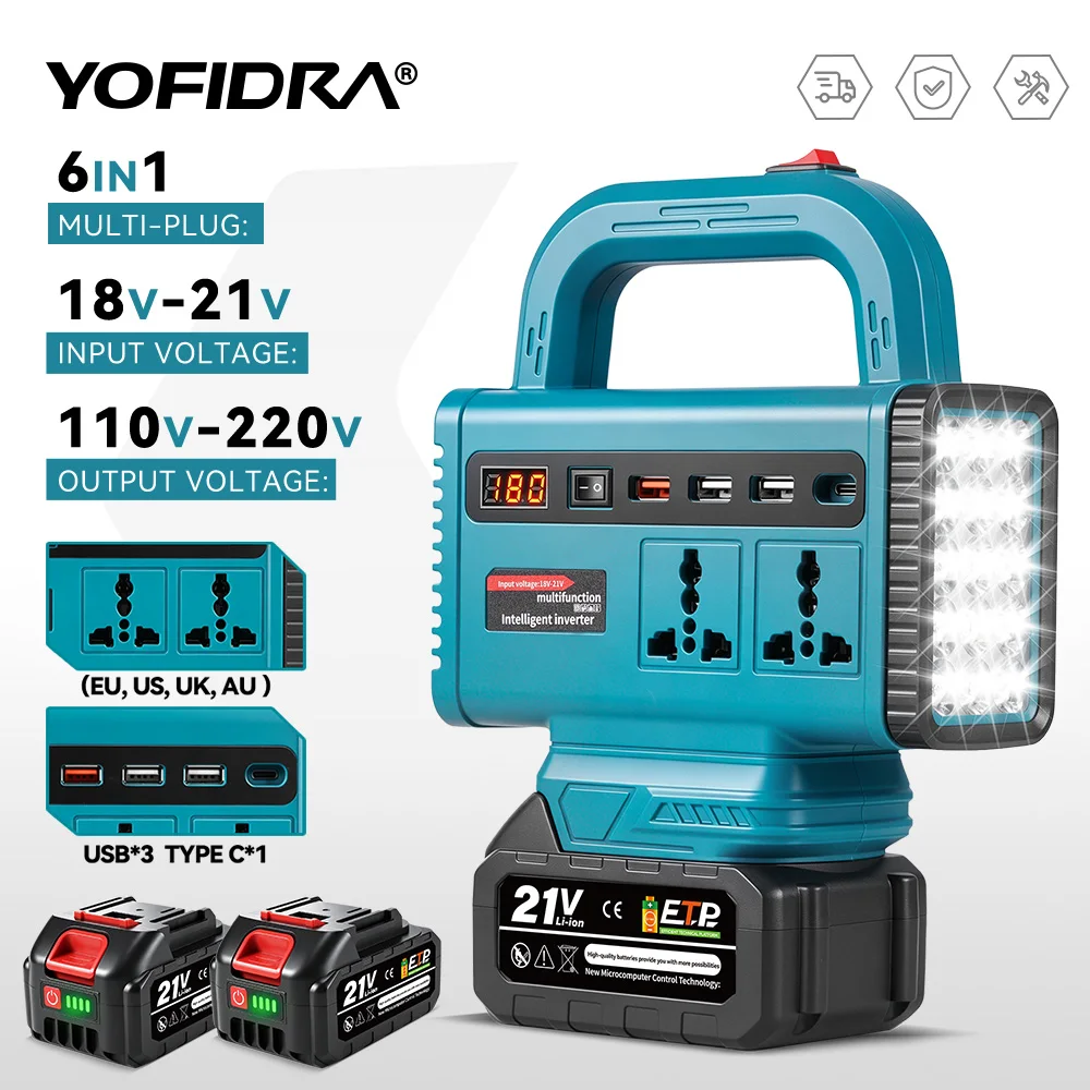 YOFIDRA 350 W pretvarač za Makita baterije