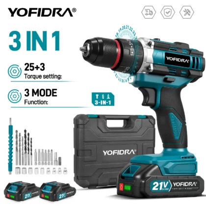 YOFIDRA 3u1 akumulatorska udarna bušilica 25+3
