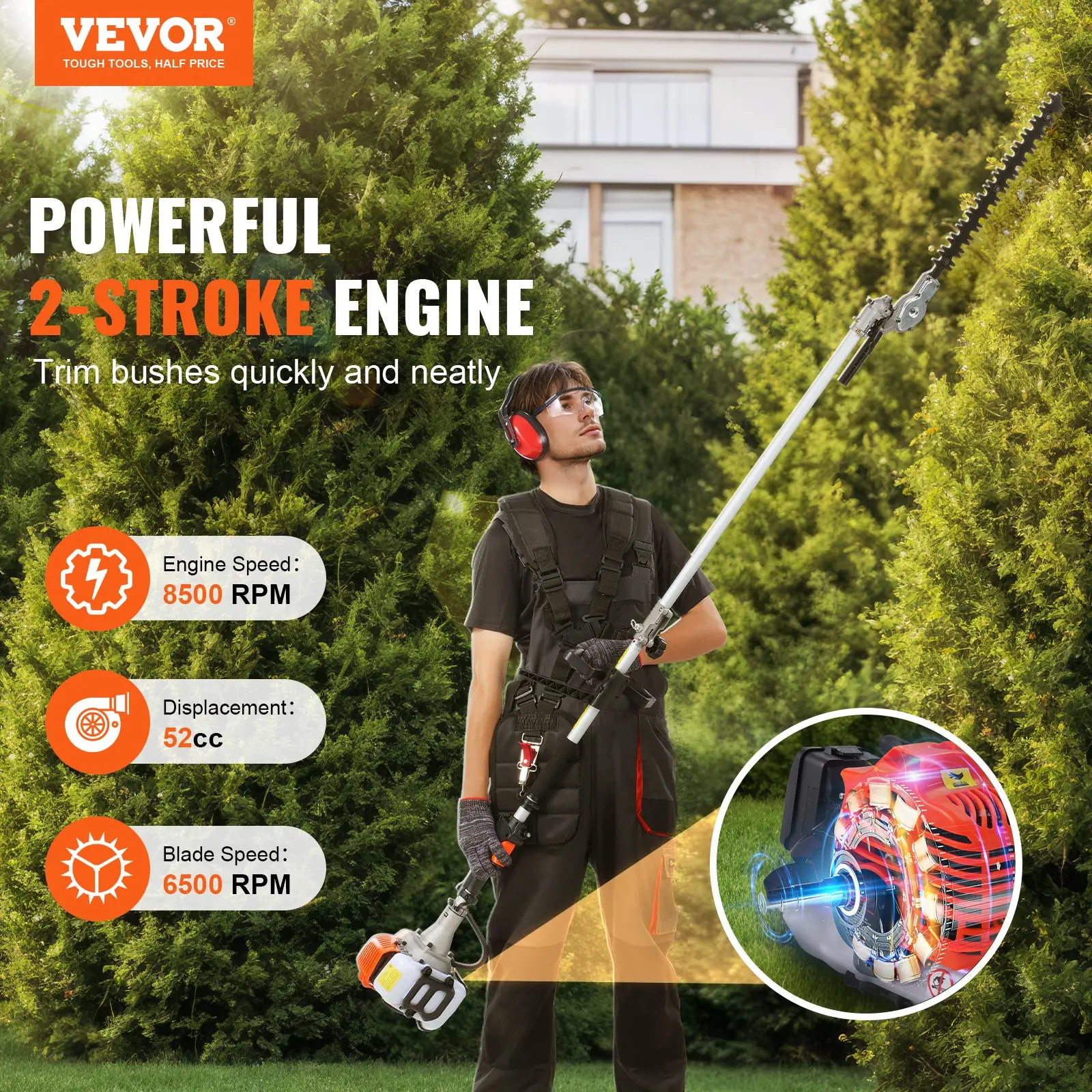 VEVOR 52CC 6-u-1 višenamjenski trimer F52-C - Slika 2