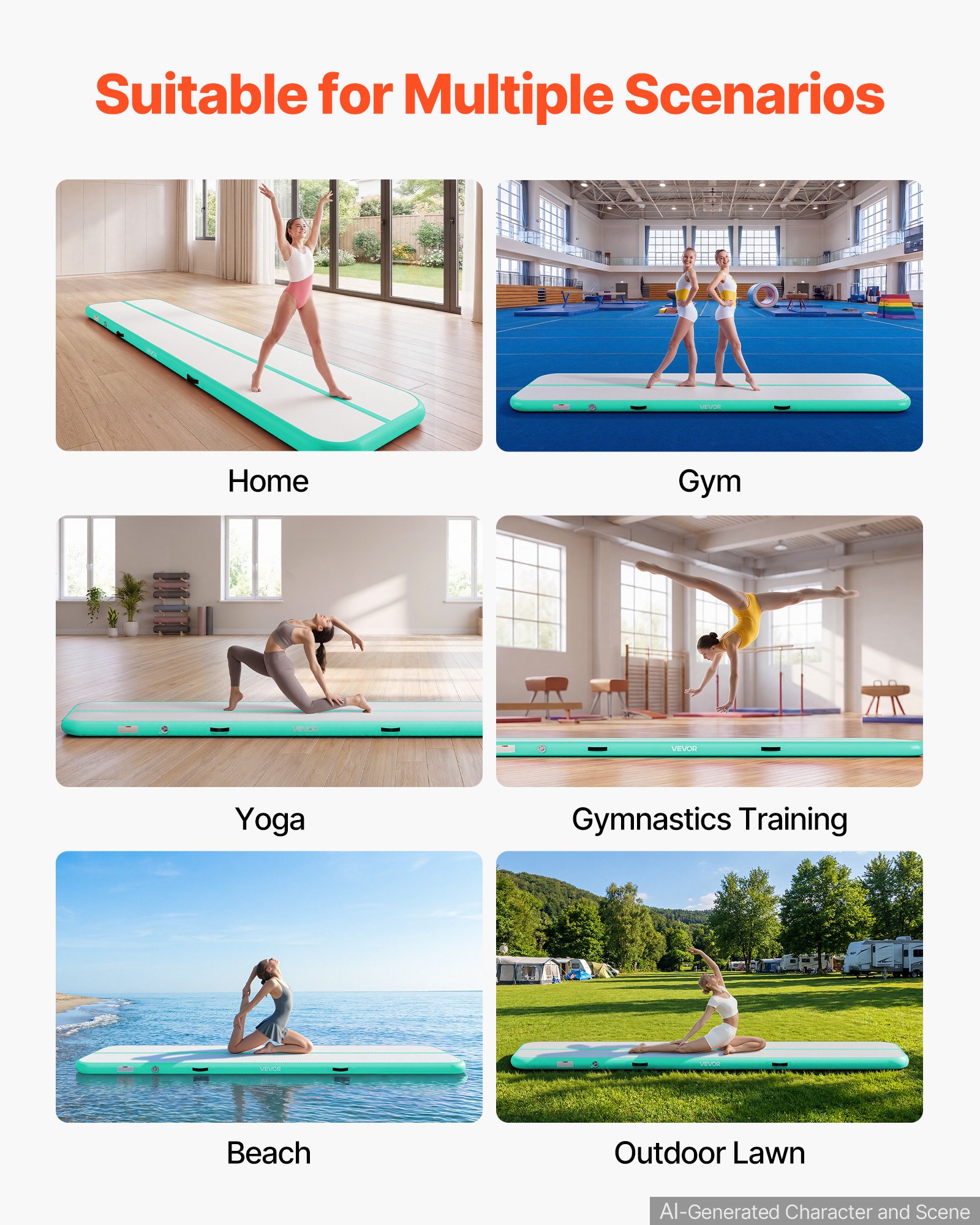 VEVOR napuhujuća gimnastička podloga 400 x 100 x 10 cm - Slika 6