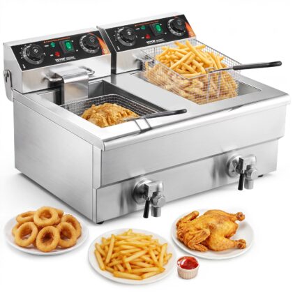 VEVOR SC-102V električna friteza s dvije posude