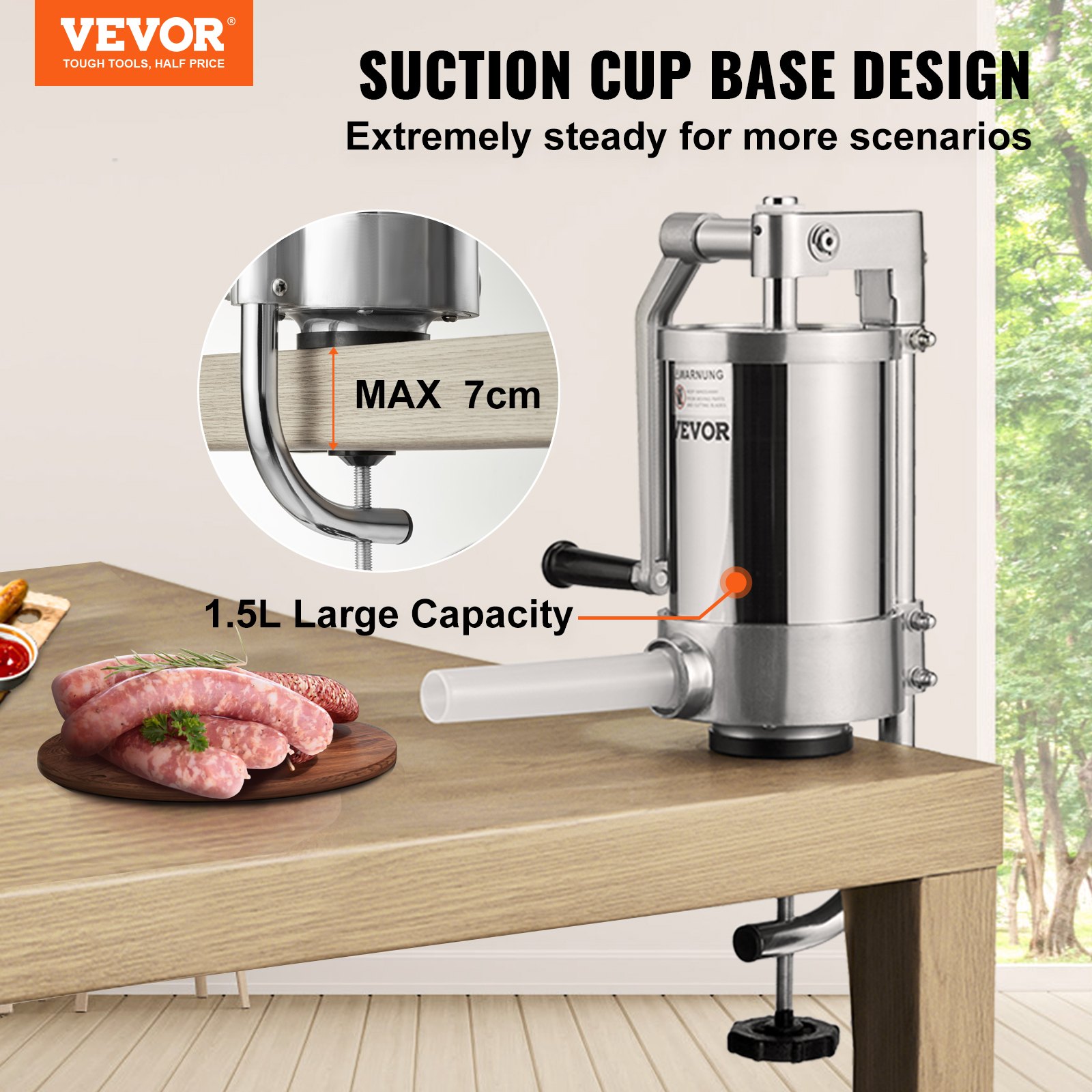 VEVOR punilica za kobasice ES-1.5L, 1,5 L - Slika 2